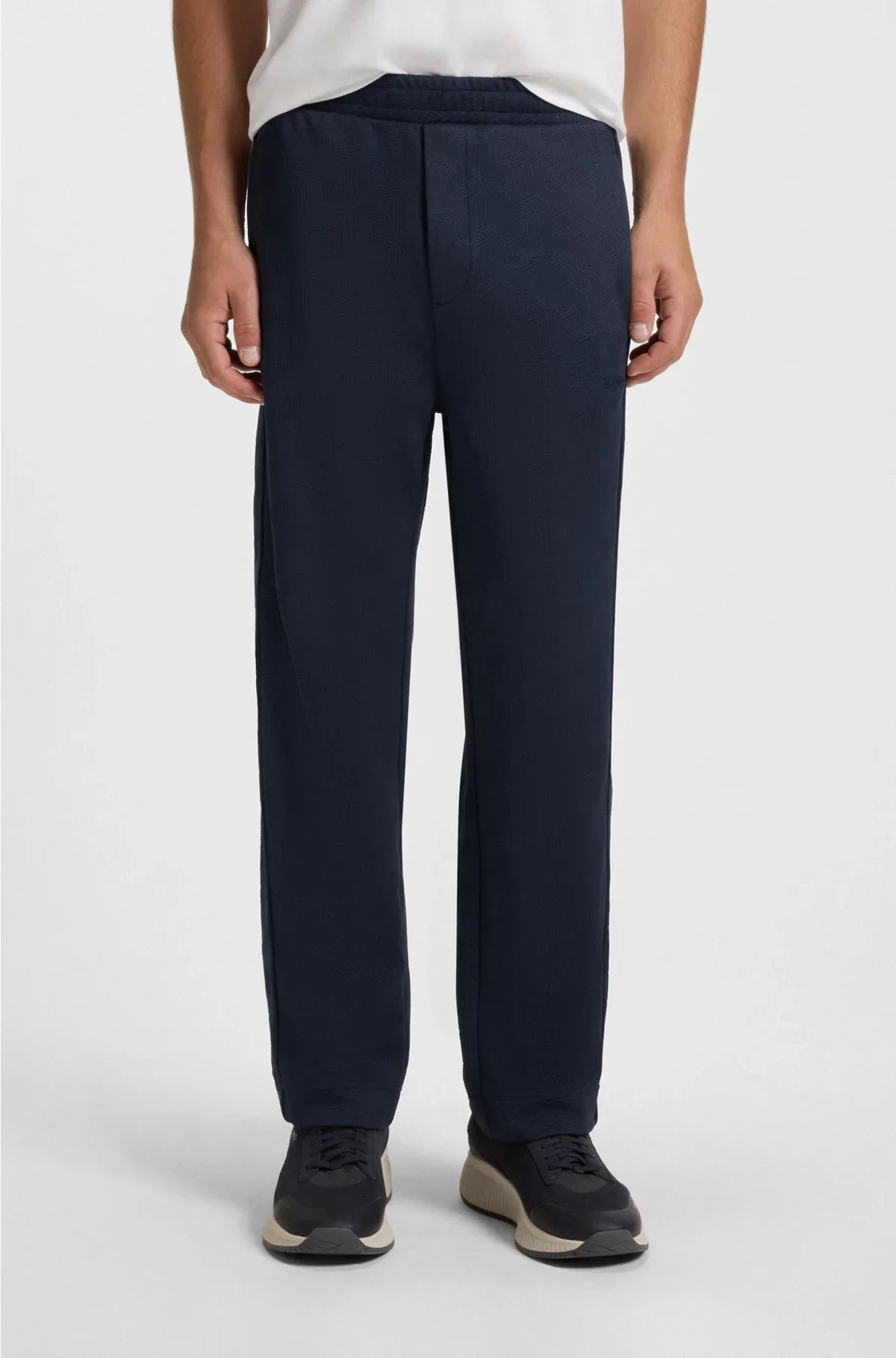 REGULAR-FIT TRACKSUIT BOTTOMS WITH QUILTED JACQUARD