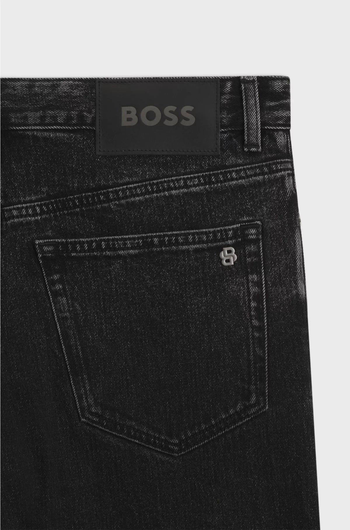 REGULAR-FIT JEANS IN BLACK COMFORT-STRETCH DENIM