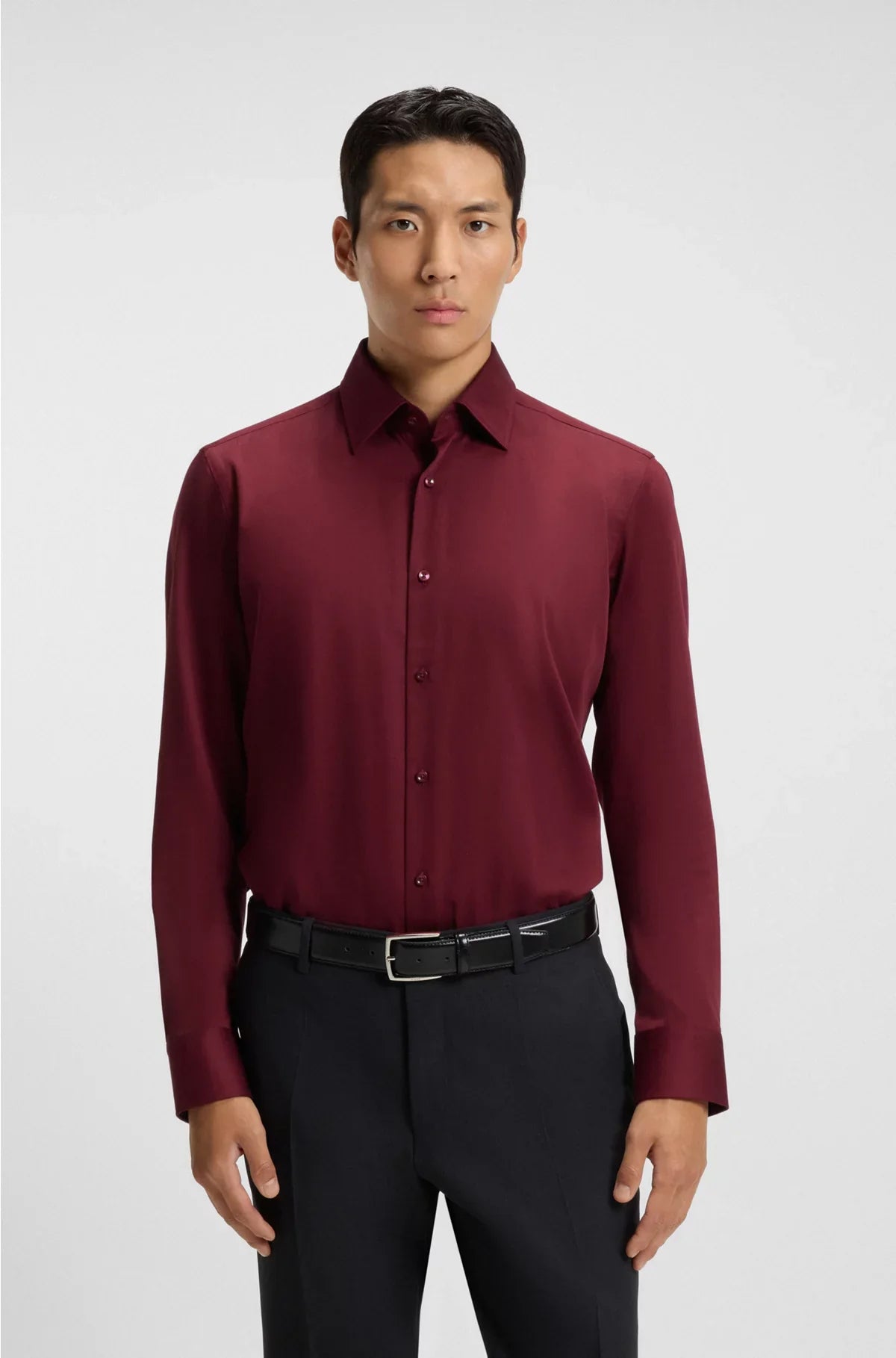 REGULAR-FIT SHIRT IN EASY-IRON COTTON SATIN