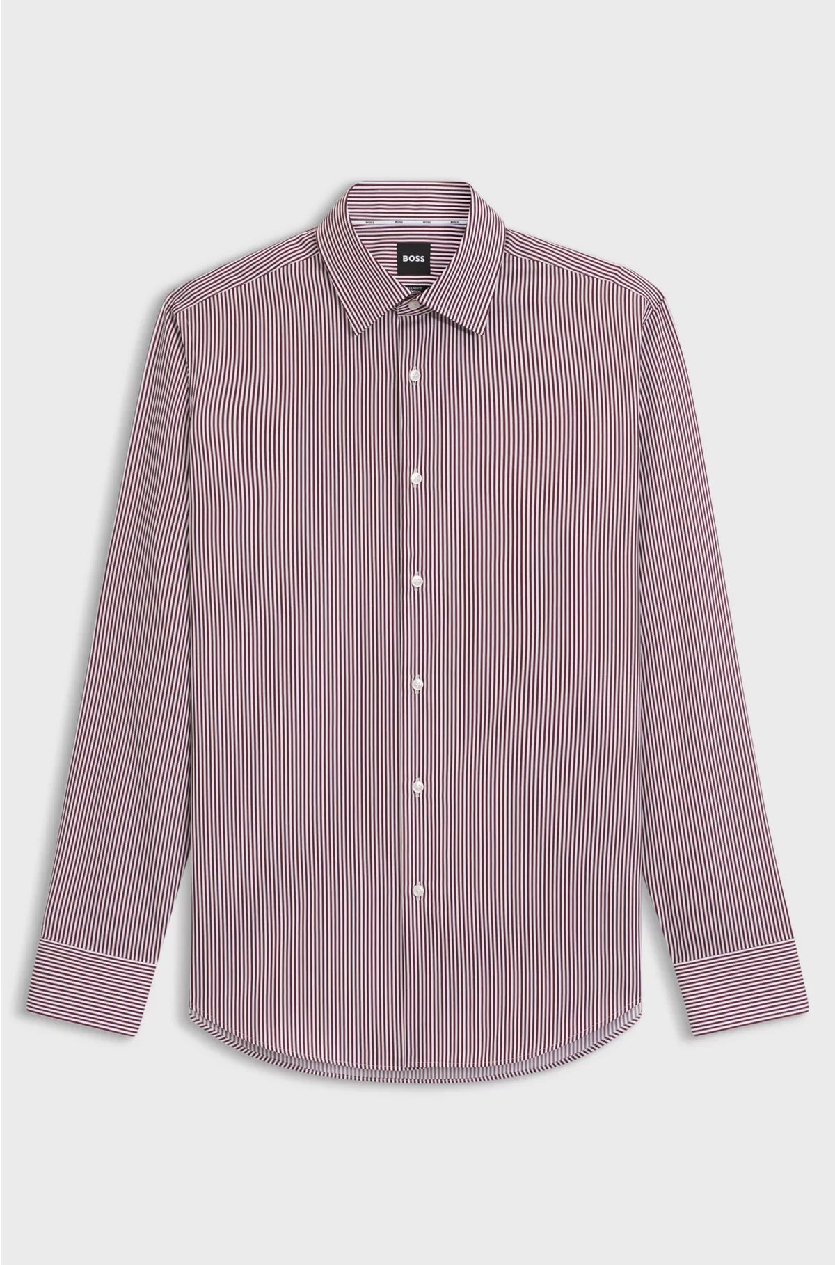 REGULAR-FIT SHIRT IN EASY-IRON STRIPED COTTON SATIN