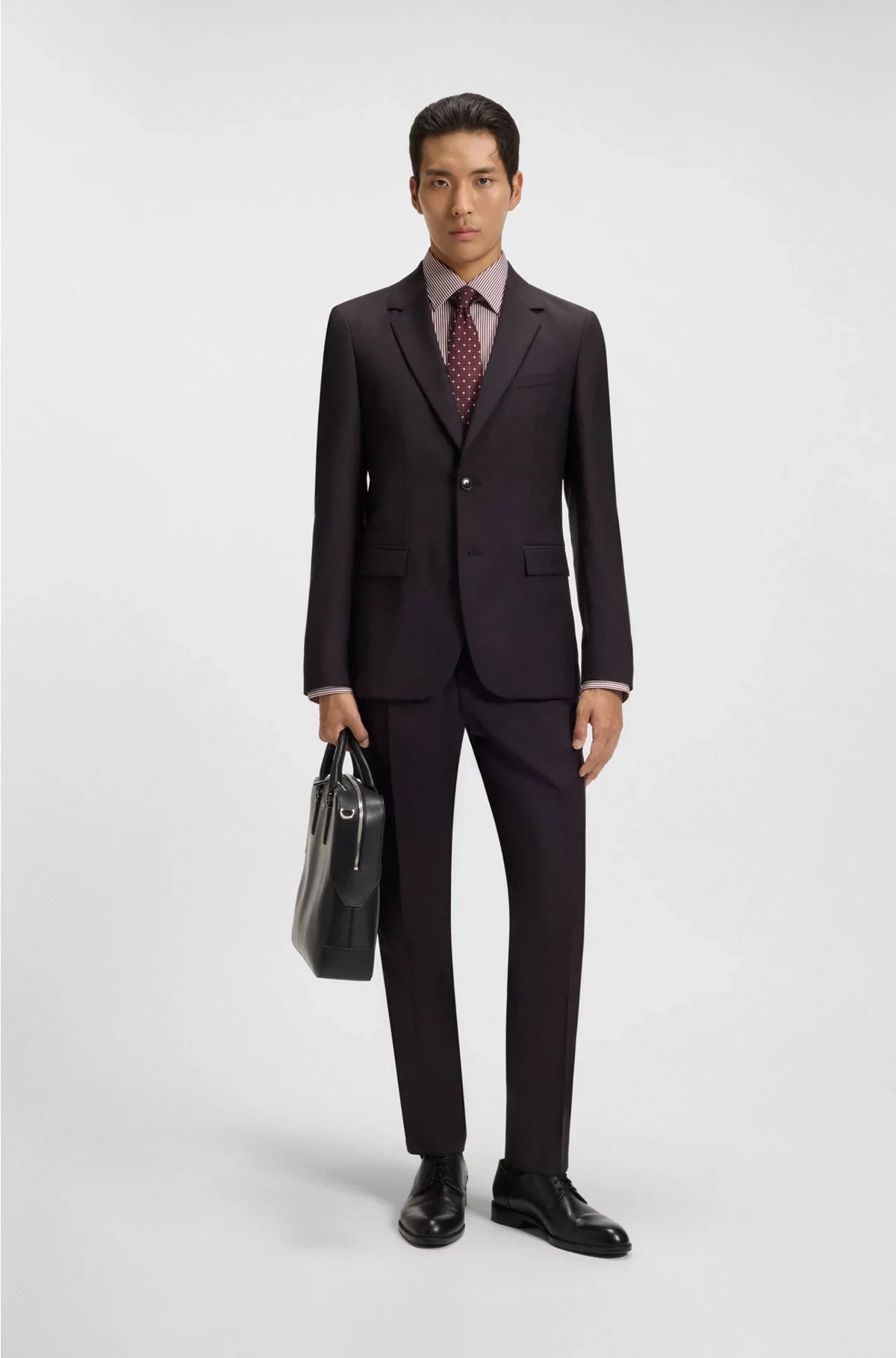 REGULAR-FIT SHIRT IN EASY-IRON STRIPED COTTON SATIN
