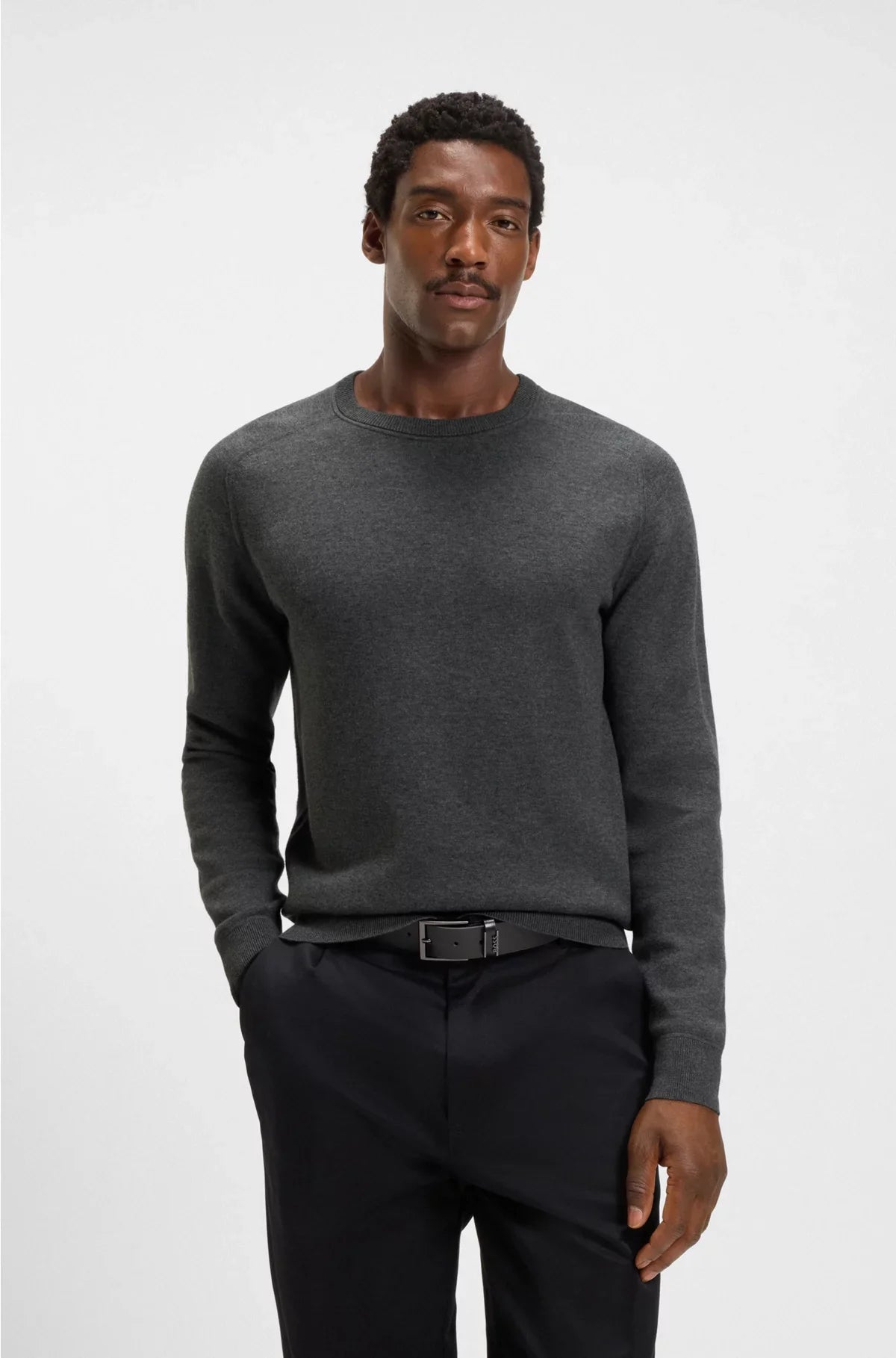 REGULAR-FIT SWEATER IN COTTON AND VIRGIN WOOL