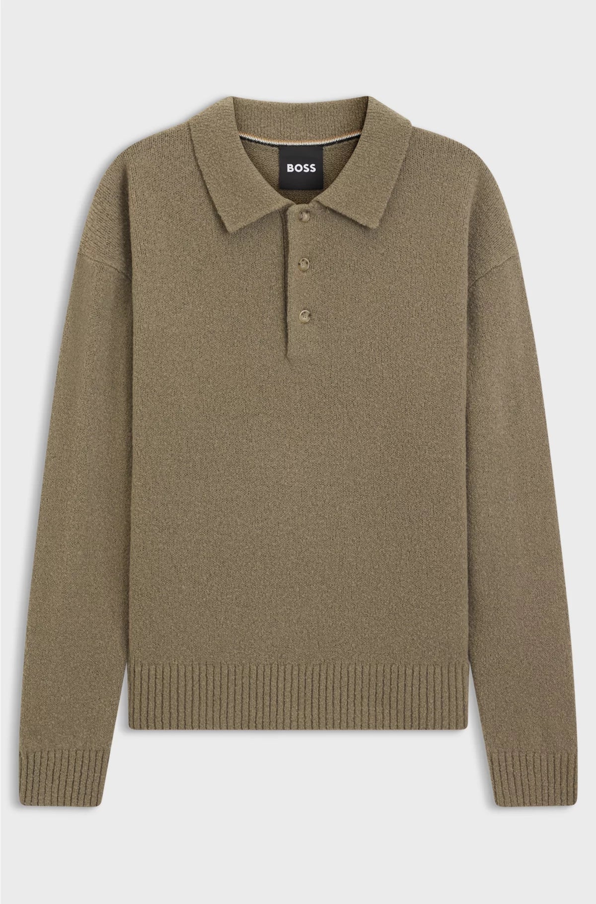 VIRGIN-WOOL SWEATER WITH POLO COLLAR