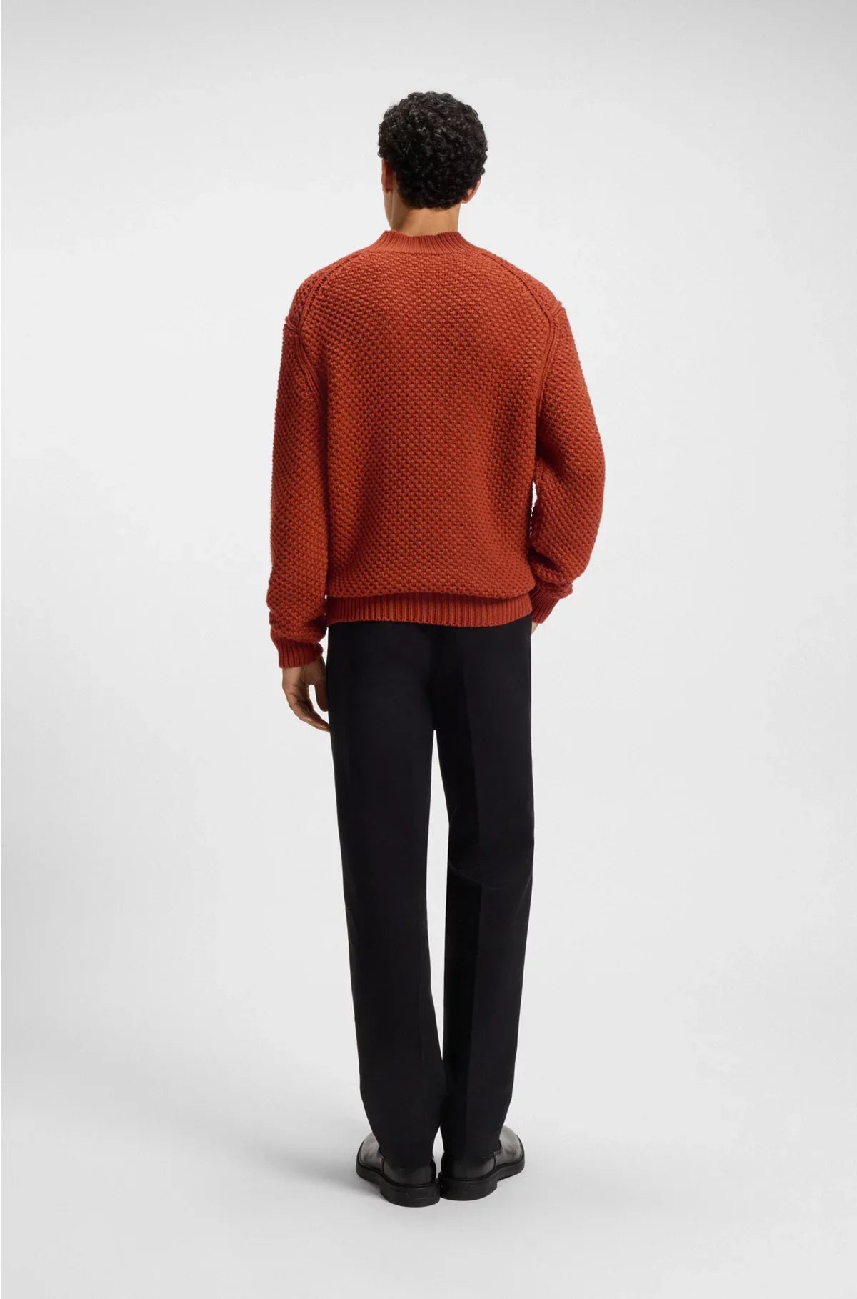 VIRGIN-WOOL SWEATER WITH STRUCTURED KNIT