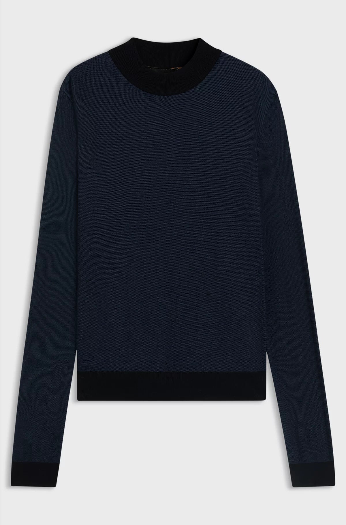 MOCK-NECK SWEATER IN SILK PIQUE