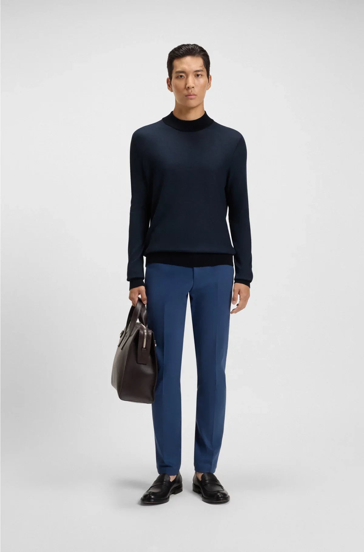 MOCK-NECK SWEATER IN SILK PIQUE