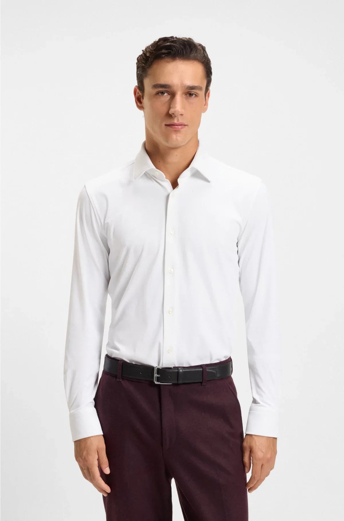 SLIM-FIT SHIRT IN BRUSHED STRETCH FLANNEL