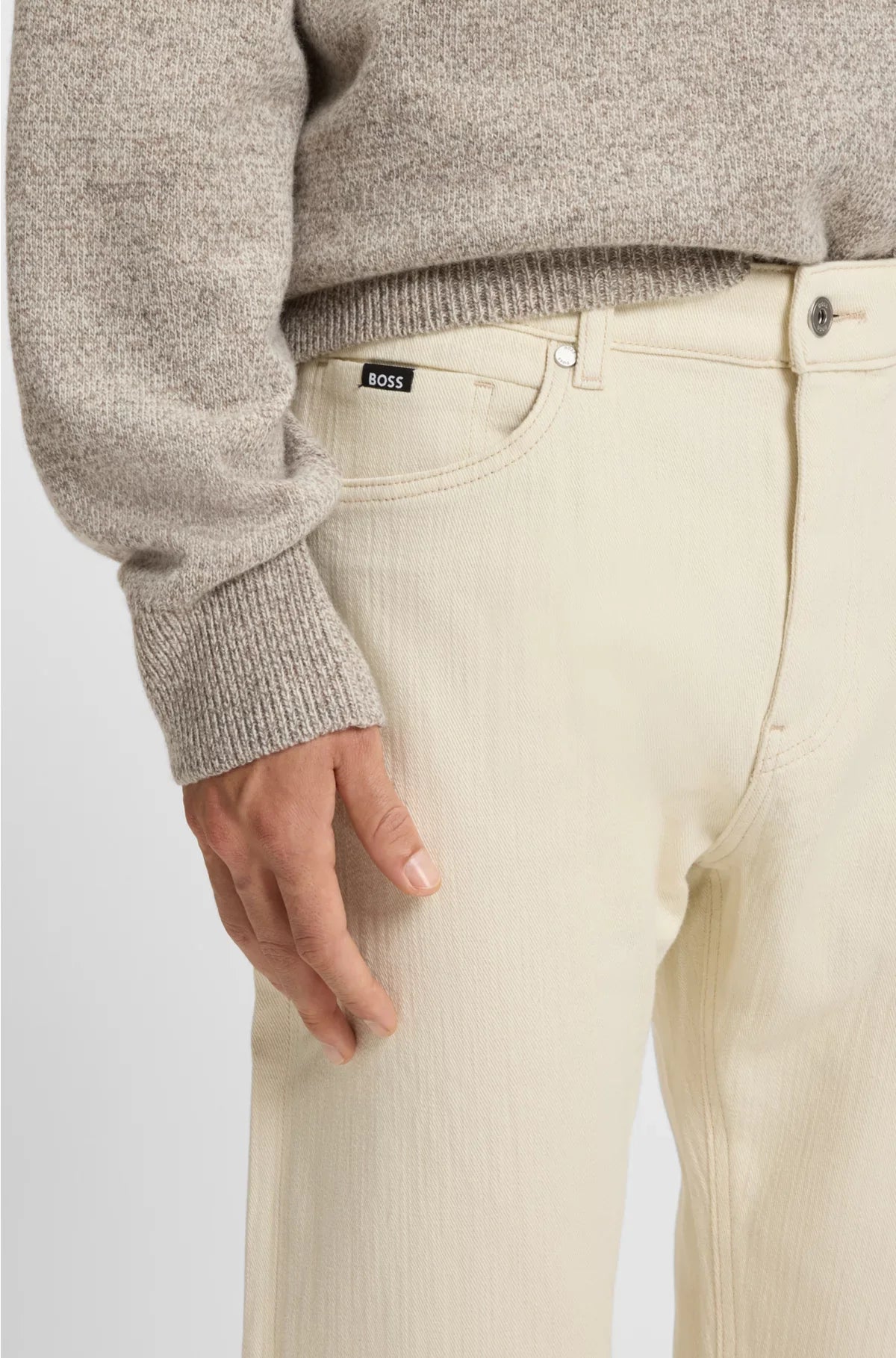 BRUSHED-FINISH JEANS IN ITALIAN STRETCH DENIM