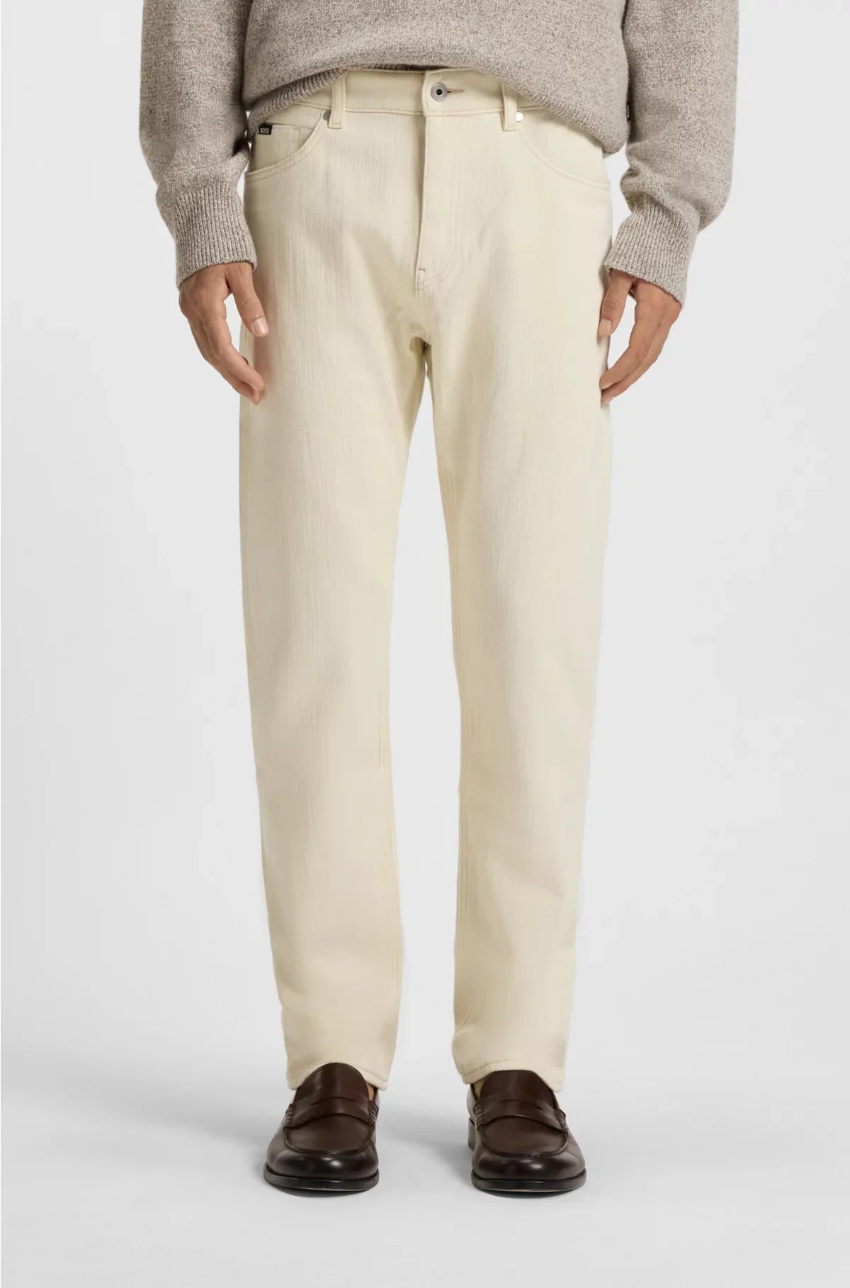 BRUSHED-FINISH JEANS IN ITALIAN STRETCH DENIM