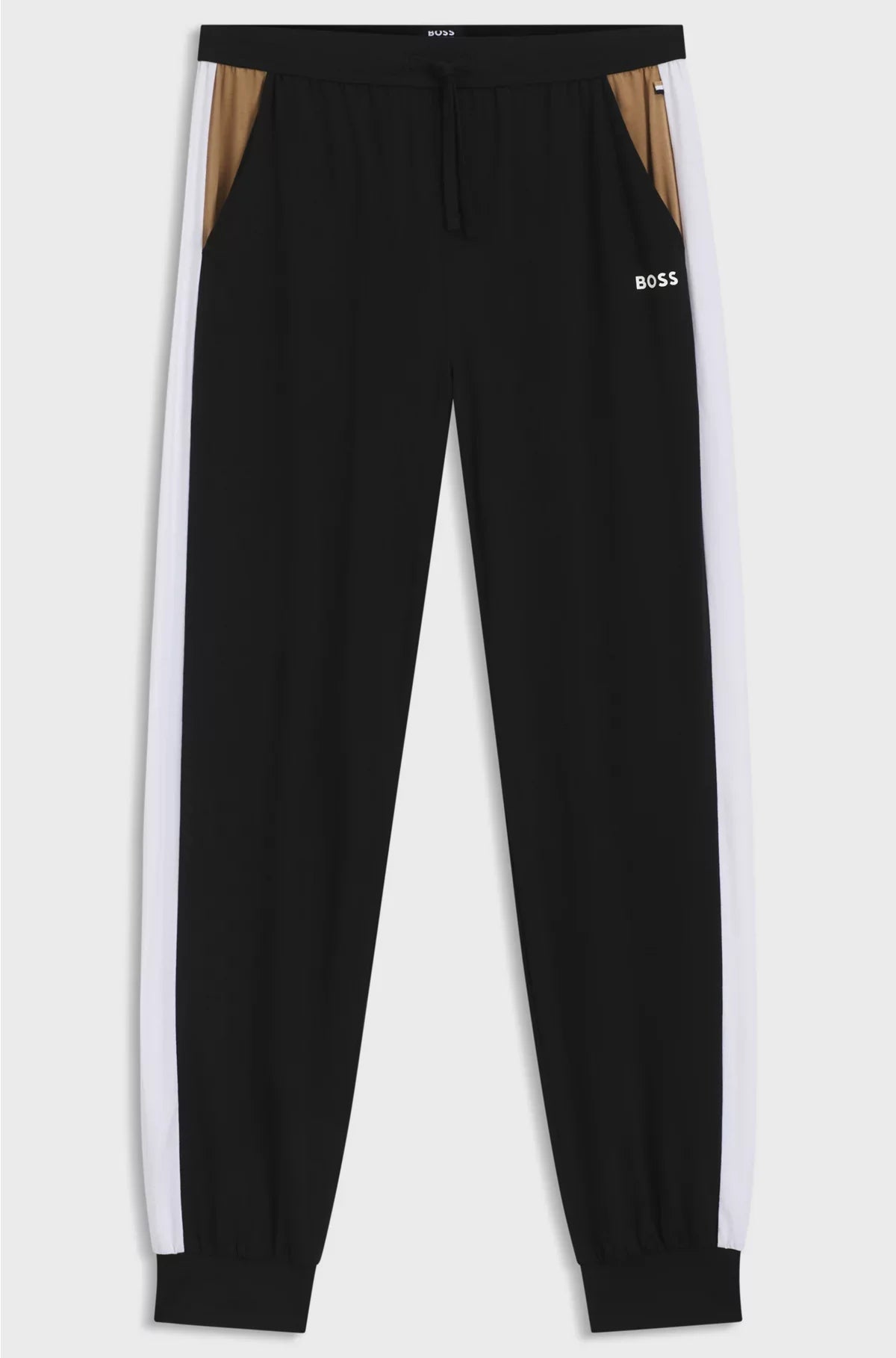 COTTON-BLEND PYJAMA BOTTOMS WITH CONTRAST PANELS
