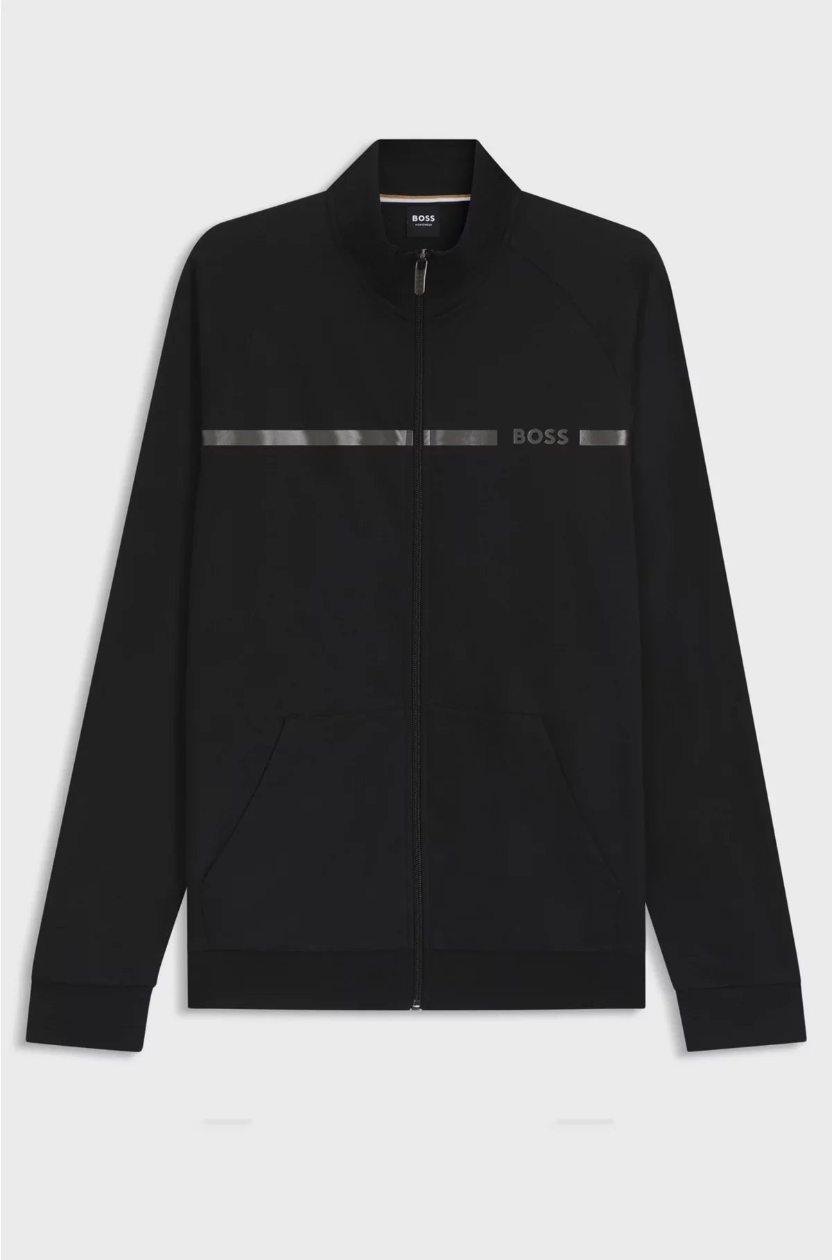 COTTON-TERRY JACKET WITH STRIPE AND LOGO