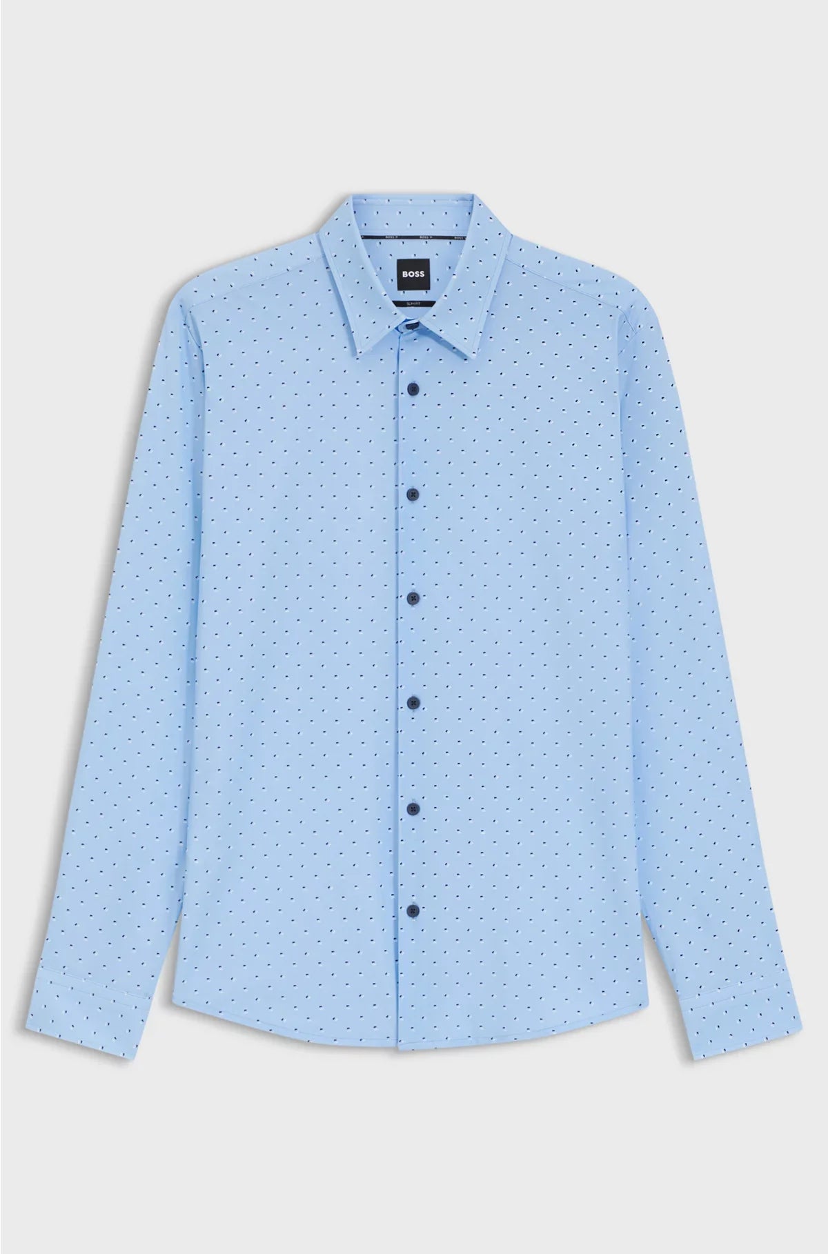 SLIM-FIT SHIRT IN PRINTED PERFORMANCE-STRETCH JERSEY