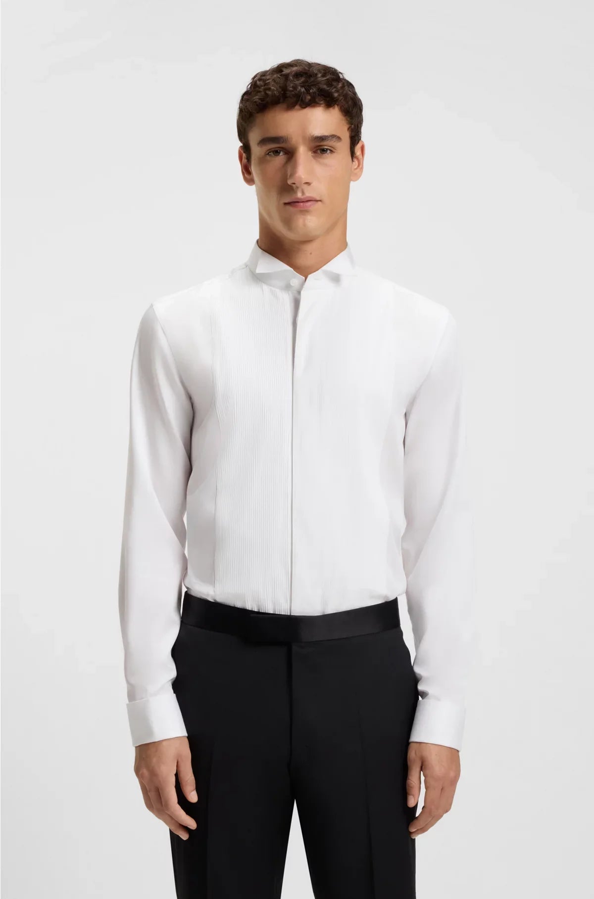 SLIM-FIT SHIRT IN EASY-IRON COTTON SATIN