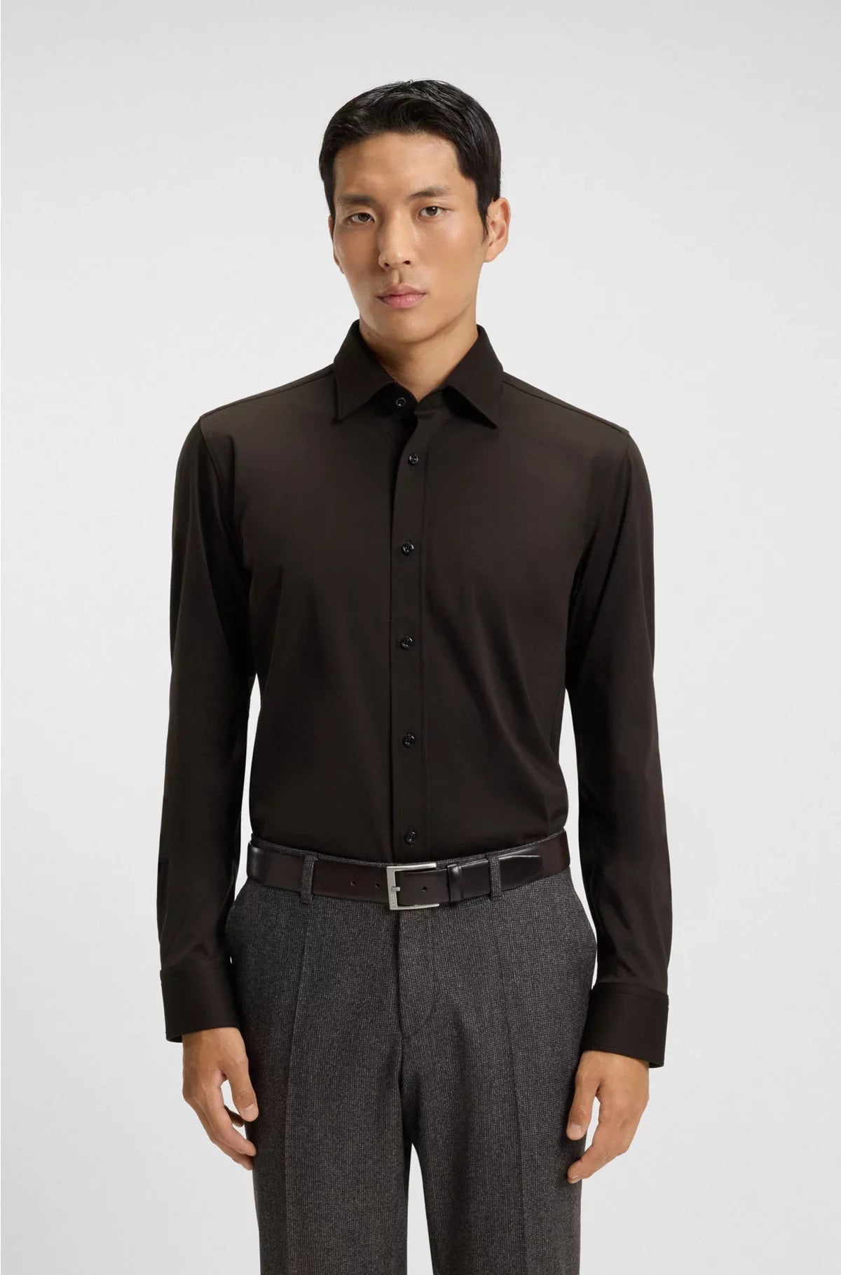 SLIM-FIT SHIRT IN MERCERISED COTTON