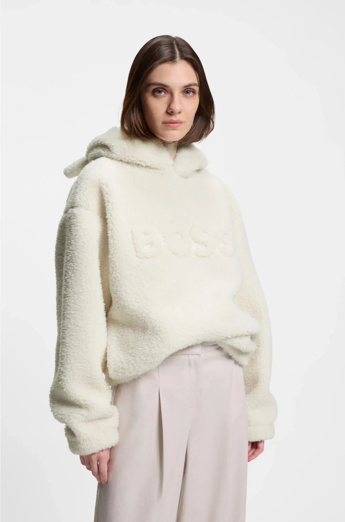 ALL-GENDER LOGO HOODIE IN TEDDY FABRIC