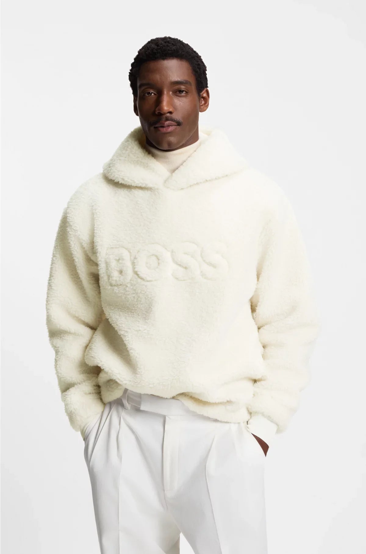 ALL-GENDER LOGO HOODIE IN TEDDY FABRIC