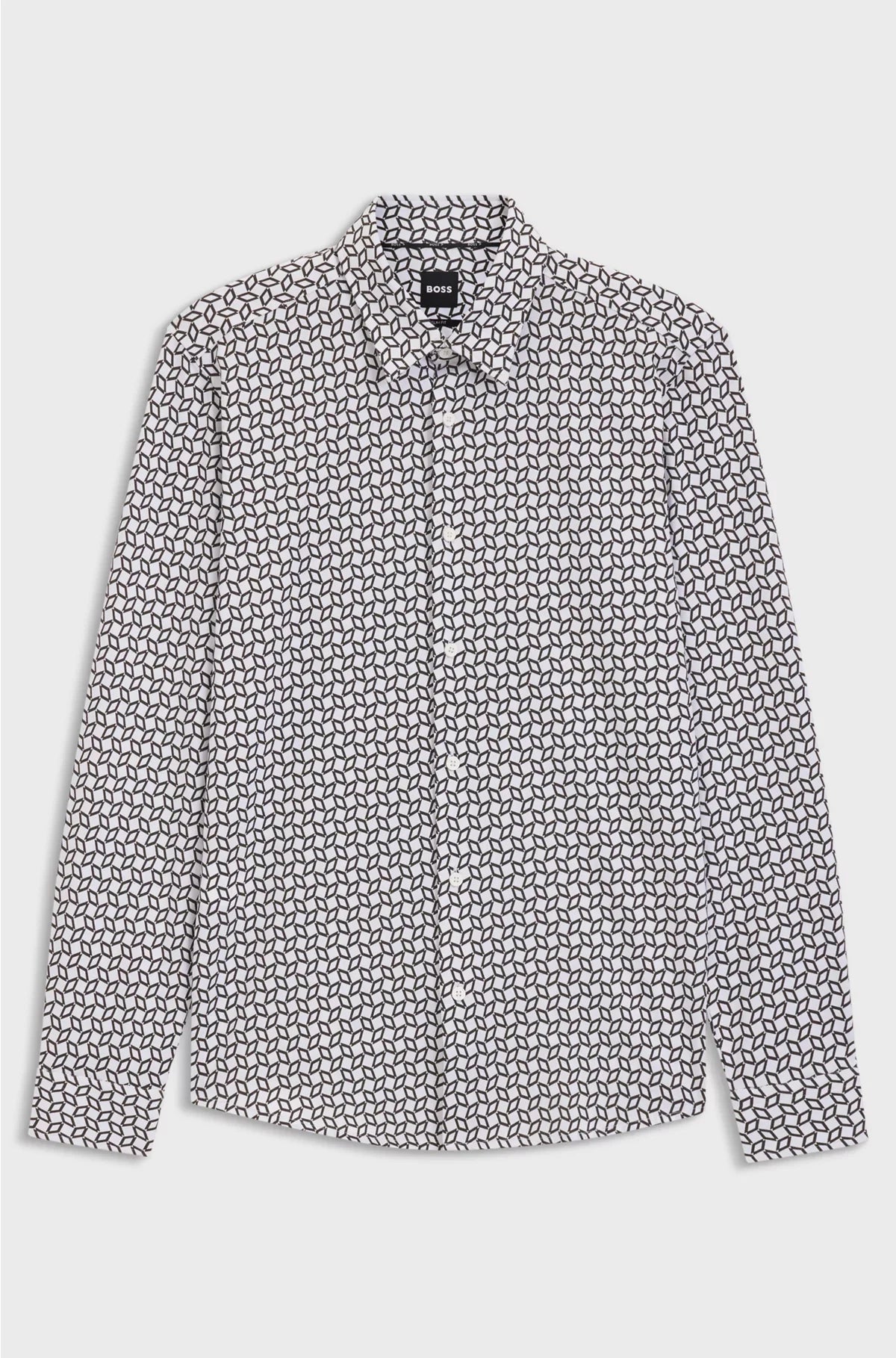 SLIM-FIT SHIRT IN A PRINTED COTTON BLEND