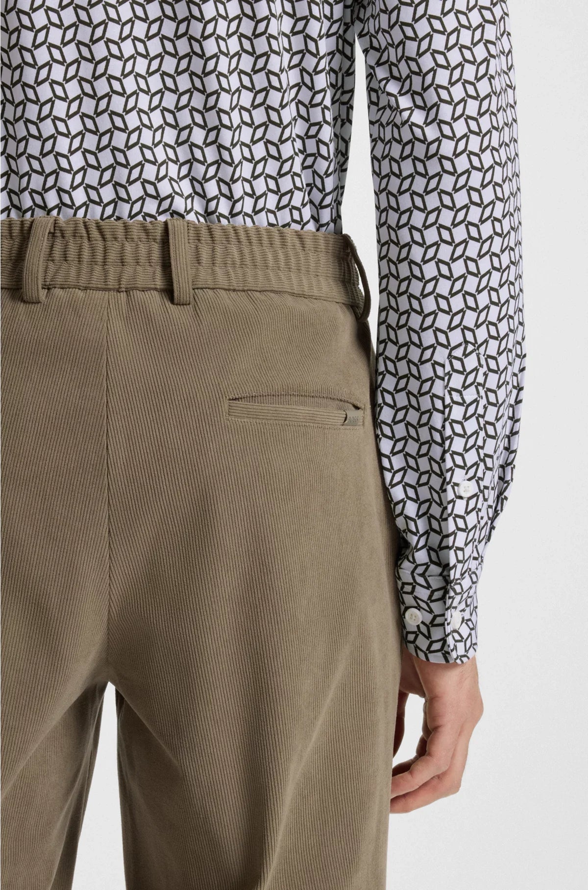 SLIM-FIT SHIRT IN A PRINTED COTTON BLEND