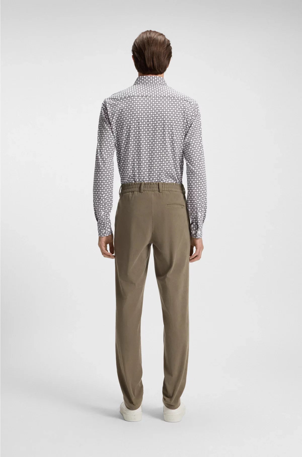 SLIM-FIT SHIRT IN A PRINTED COTTON BLEND