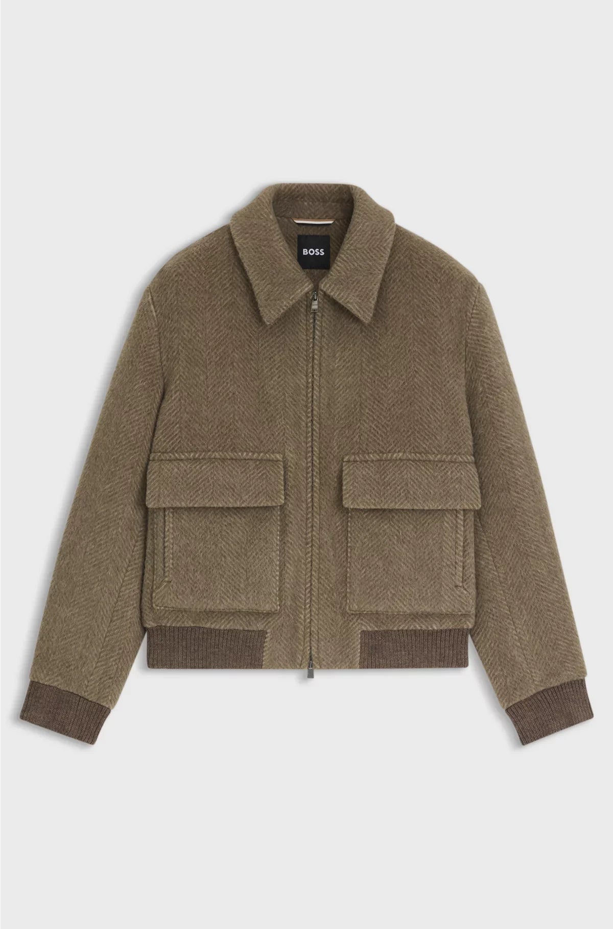 RELAXED-FIT JACKET IN A HERRINGBONE-PATTERNED ALPACA BLEND