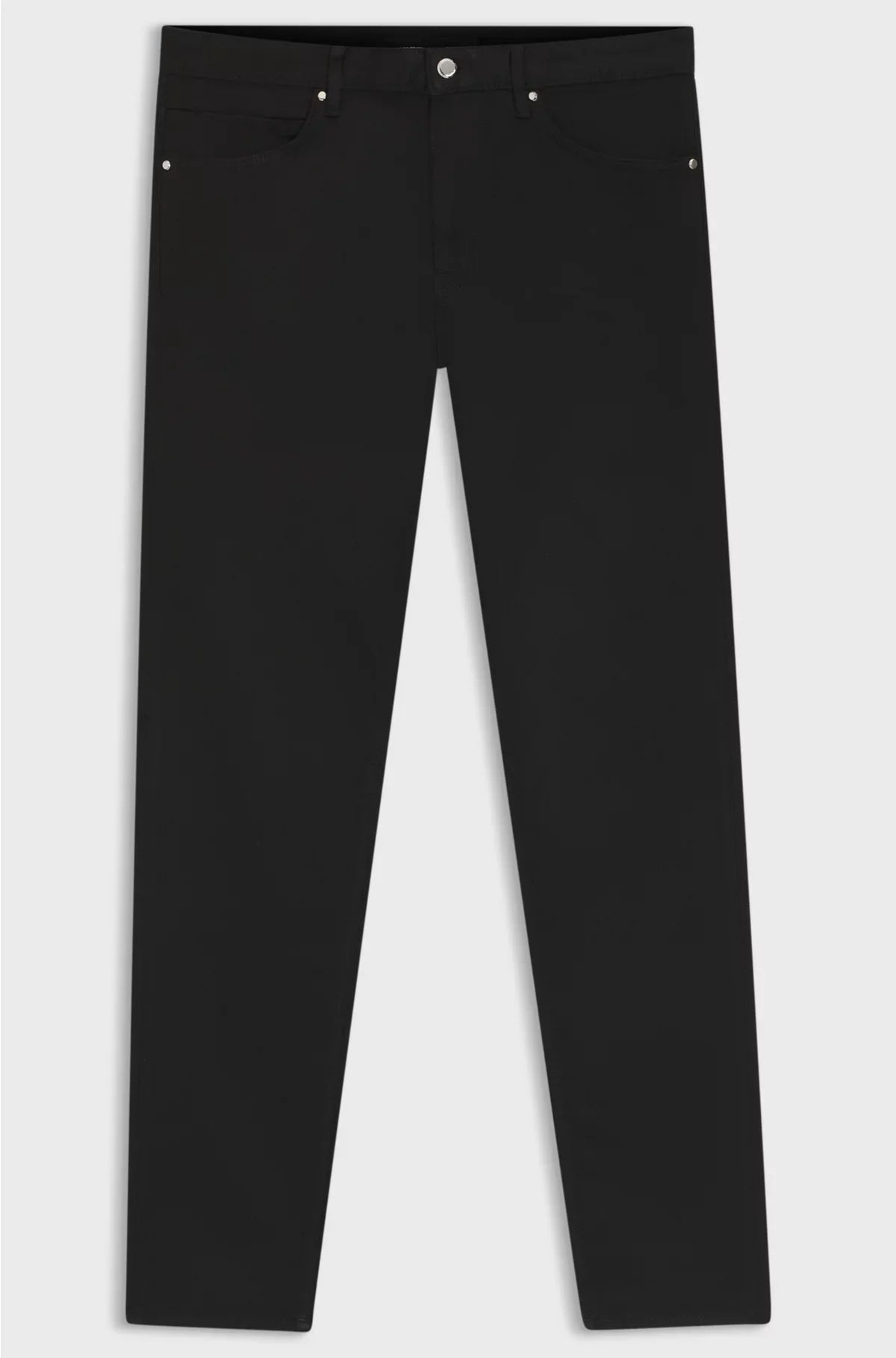 TAPERED-FIT JEANS IN BLACK STRETCH DENIM