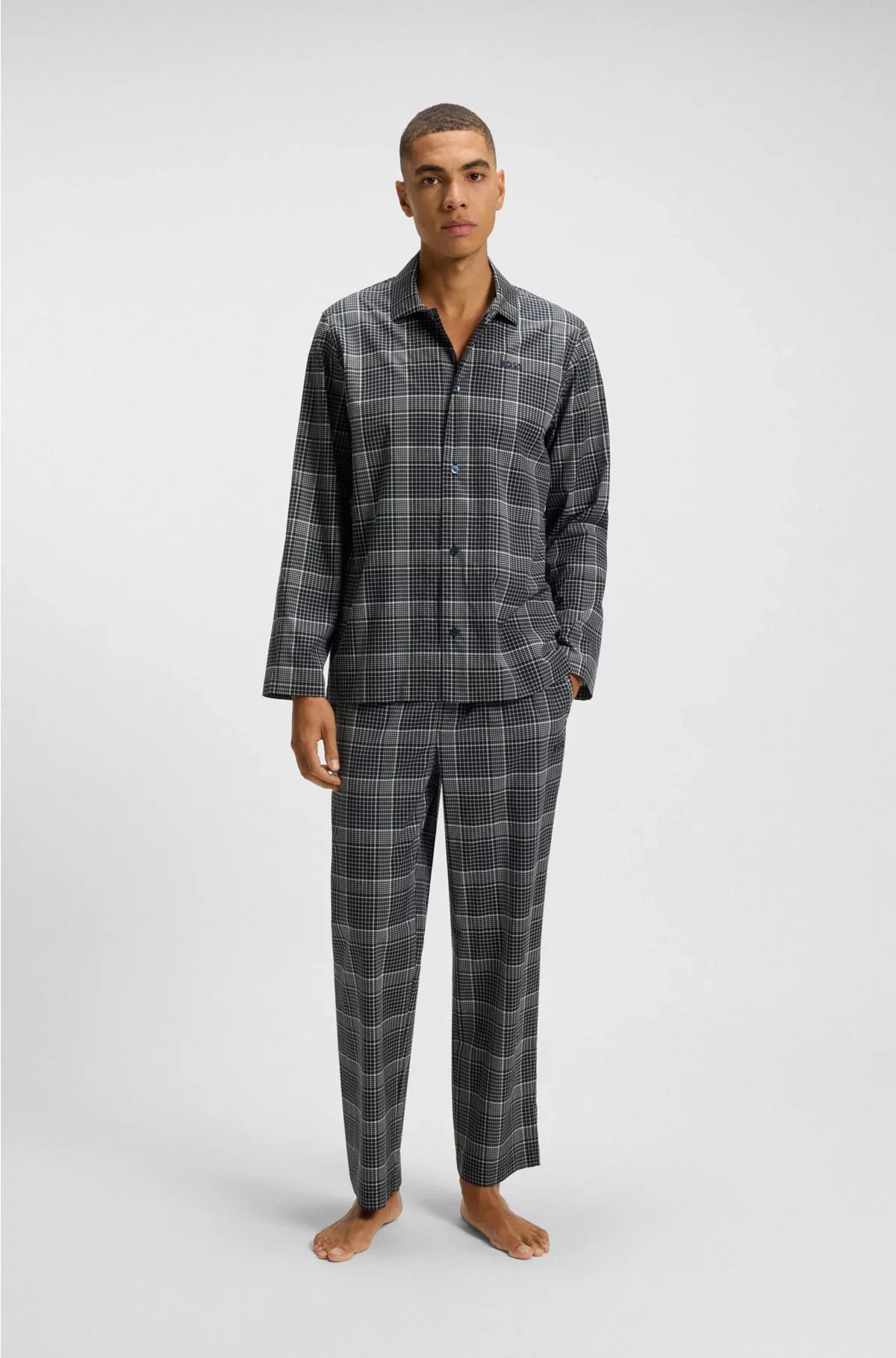 GIFT-BOXED CHECKED PYJAMAS WITH EMBROIDERED LOGOS