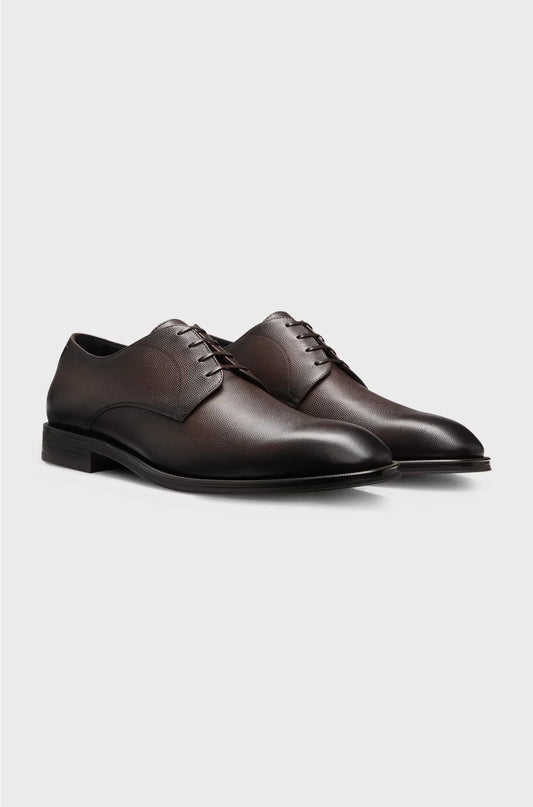 ITALIAN-MADE DERBY SHOES IN PATTERNED LEATHER