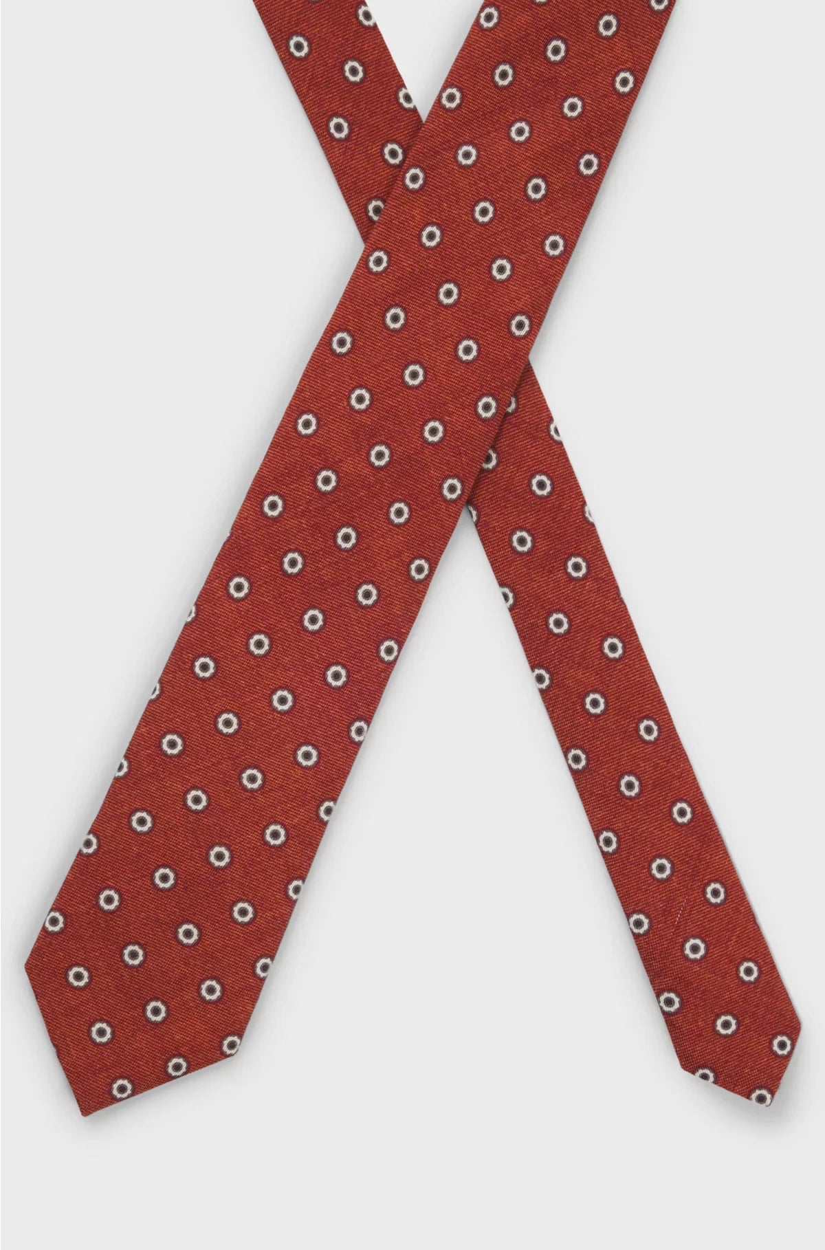 PRINTED TIE IN COTTON AND WOOL