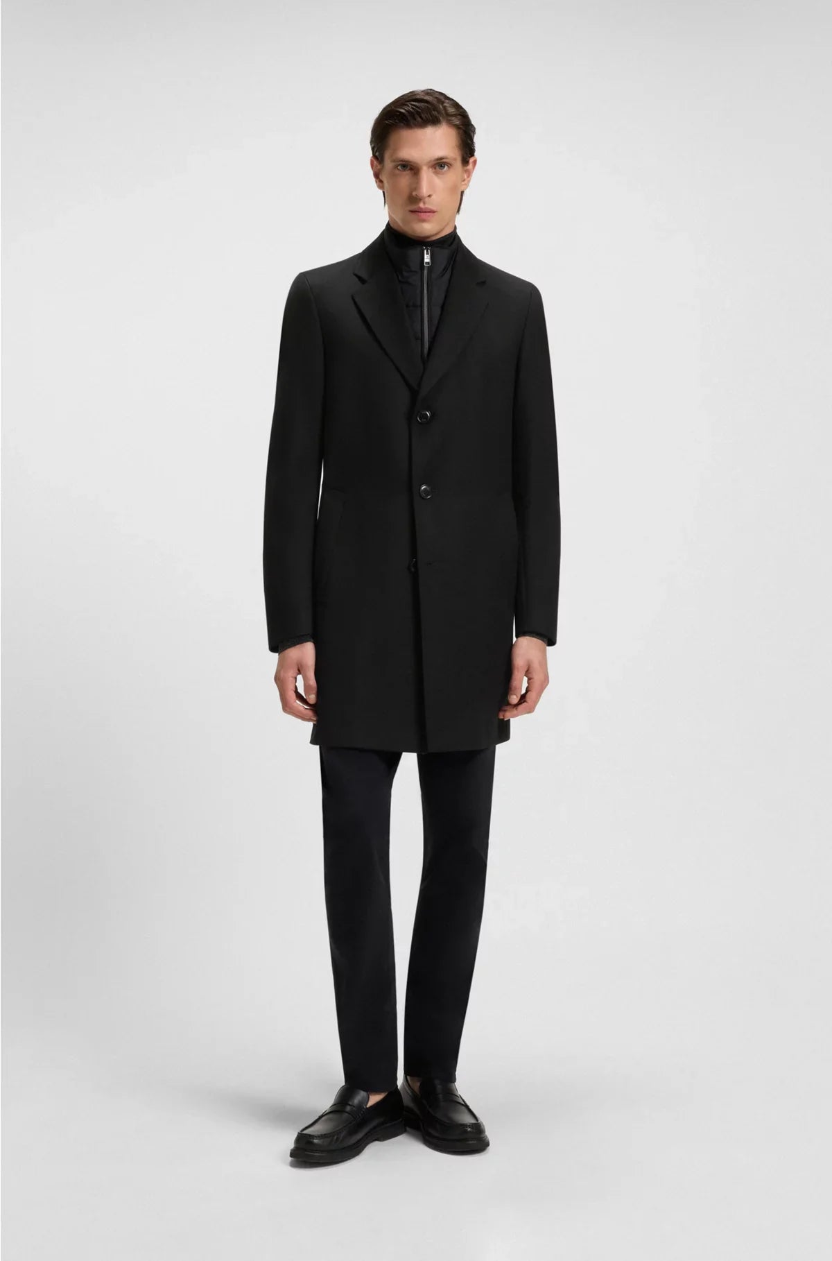 SLIM-FIT WATER-REPELLENT COAT WITH DETACHABLE INNER