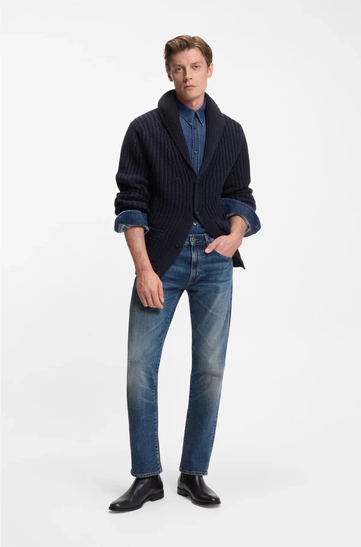 STIVALETTI CHELSEA IN PELLE CON INSERTI ELASTICIZZATI