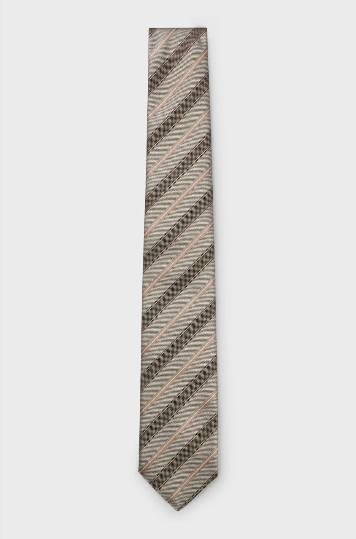 DIAGONAL-STRIPED TIE IN SILK JACQUARD