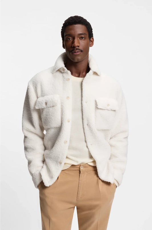 RELAXED-FIT OVERSHIRT IN TEDDY FABRIC