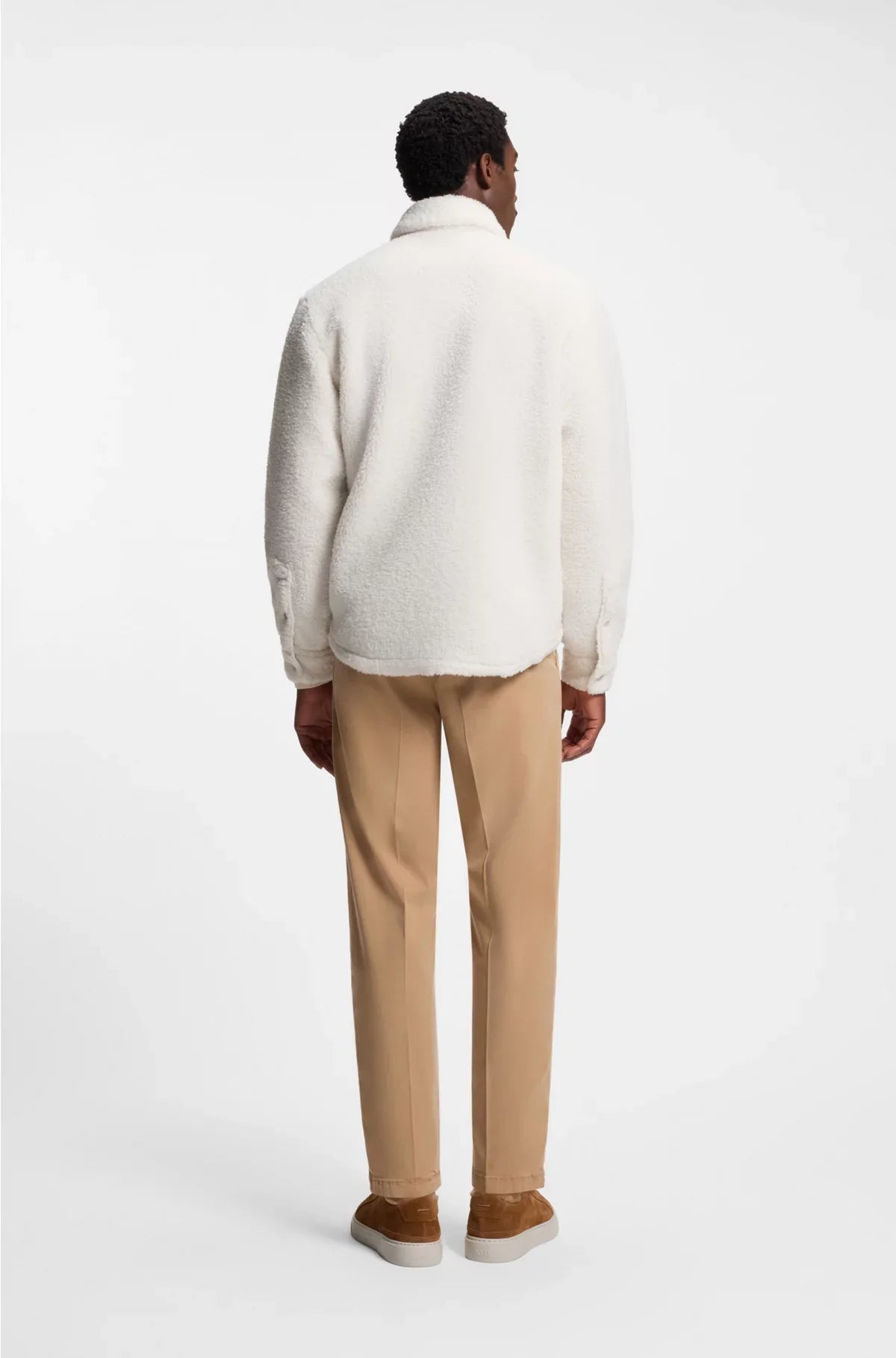 RELAXED-FIT OVERSHIRT IN TEDDY FABRIC