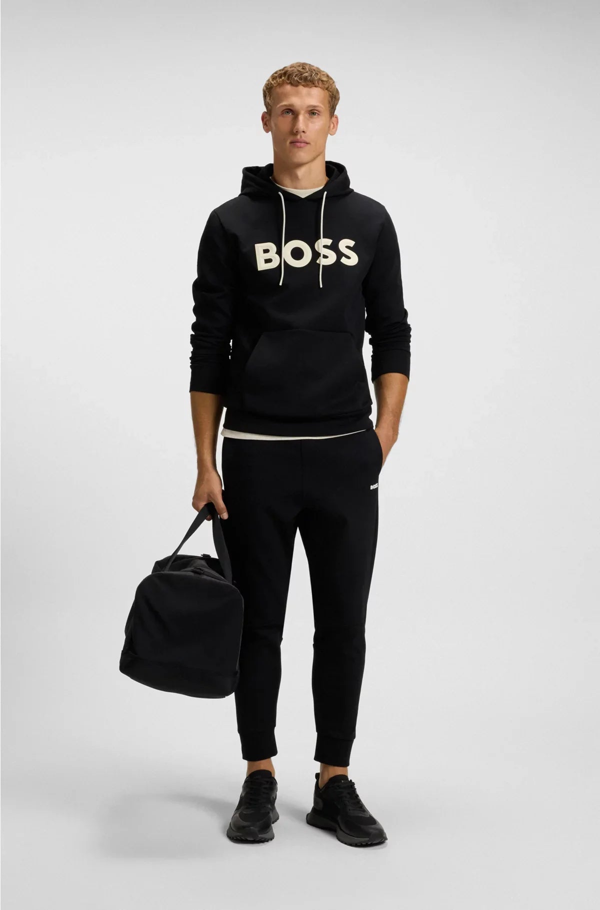 COTTON-BLEND HOODIE WITH MOULDED LOGO