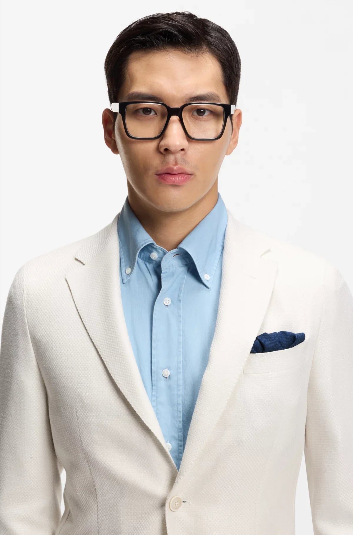 ITALIAN-MADE POCKET SQUARE IN MELANGE COTTON