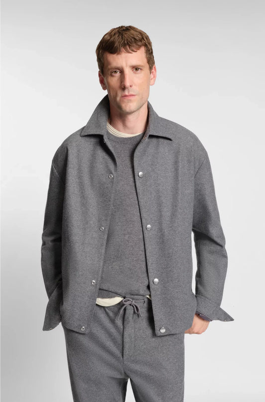 RELAXED-FIT OVERSHIRT IN BRUSHED STRETCH FLANNEL