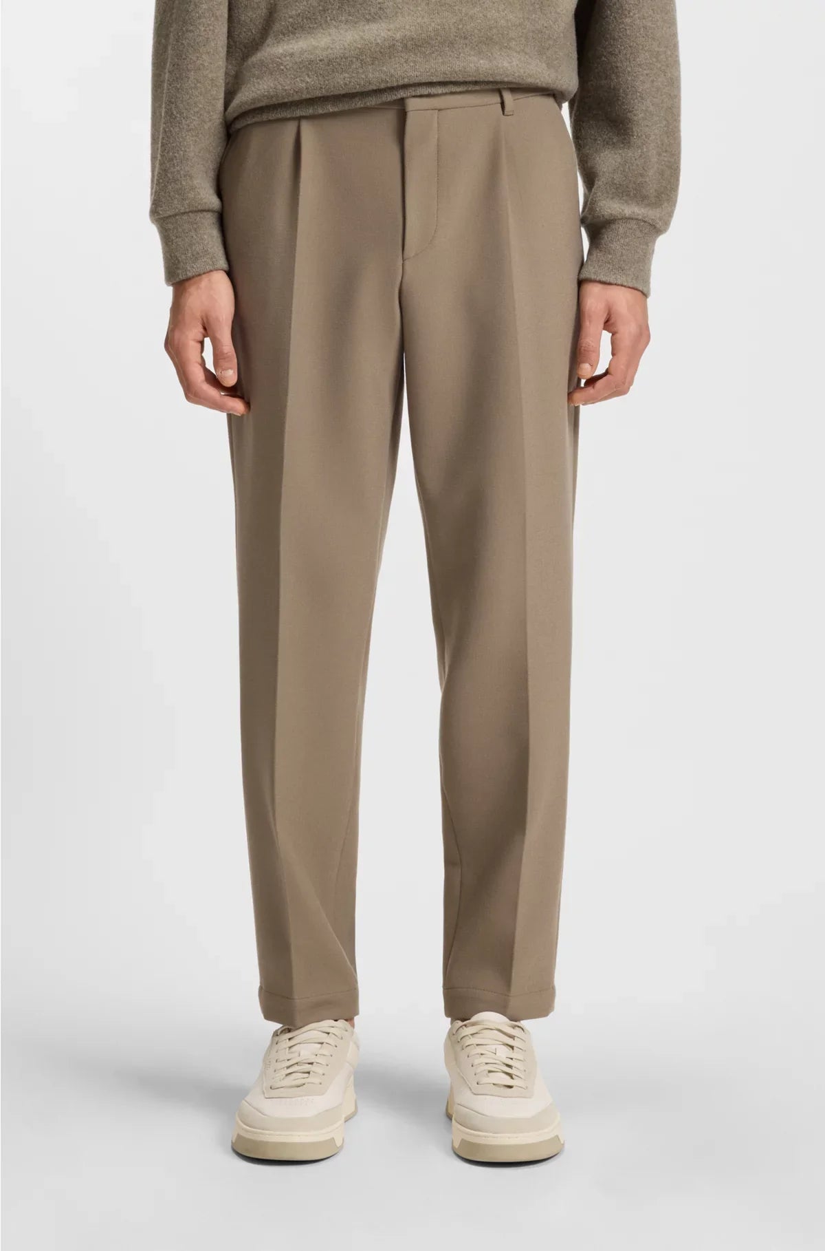 TAPERED-FIT TROUSERS IN STRETCH FABRIC