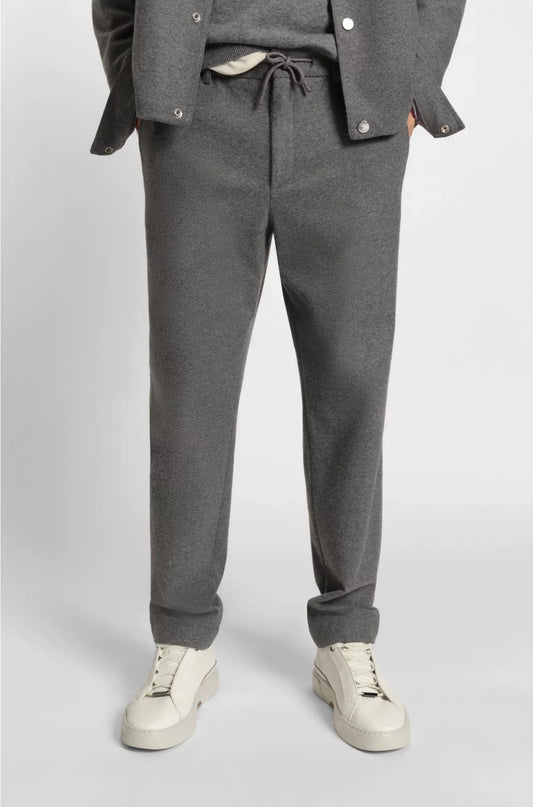 PANTALONI AFFUSOLATI IN FLANELLA SPALMATA ELASTICIZZATA