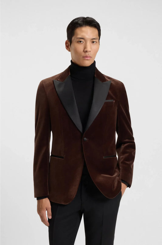 SLIM-FIT TUXEDO JACKET IN COTTON VELVET