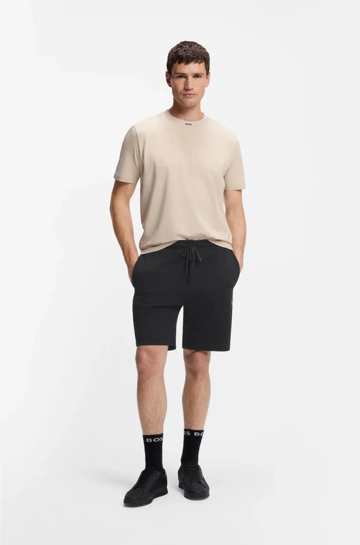 SHORTS IN MISTO COTONE CON MONOGRAMMA B DOPPIO
