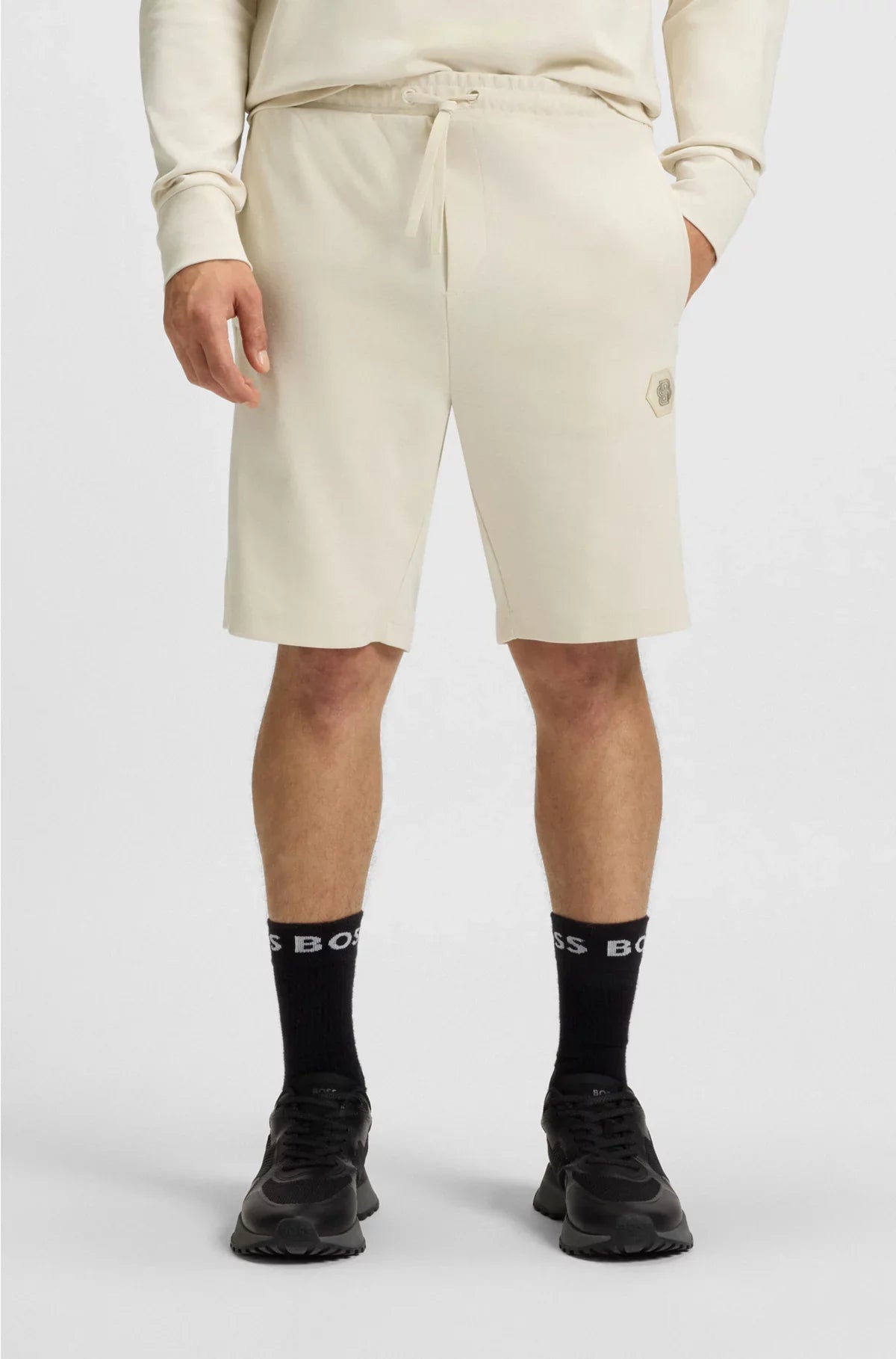 SHORTS IN MISTO COTONE CON MONOGRAMMA B DOPPIO