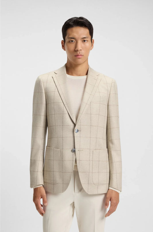 REGULAR-FIT JACKET IN A CHECKED WOOL BLEND