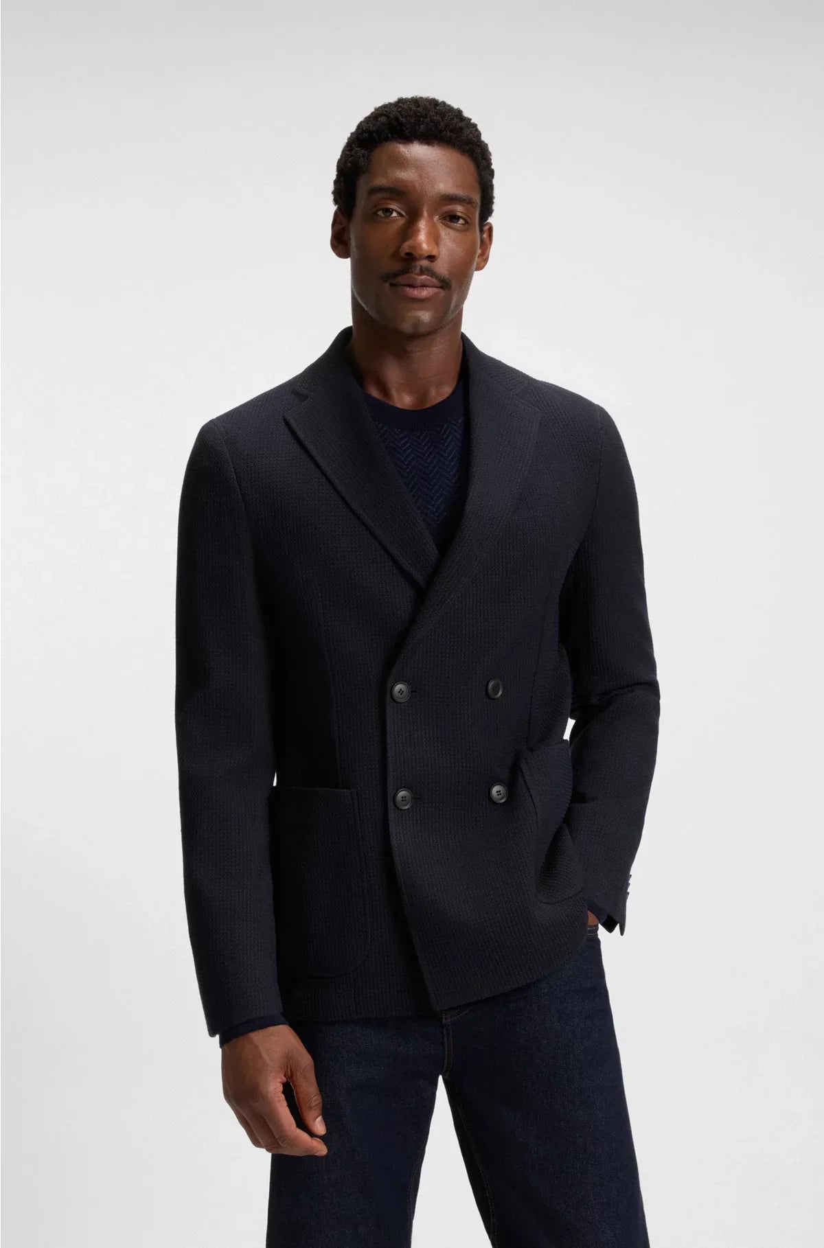 SLIM-FIT BLAZER INMICRO-PATTERNED STRETCH WOOL