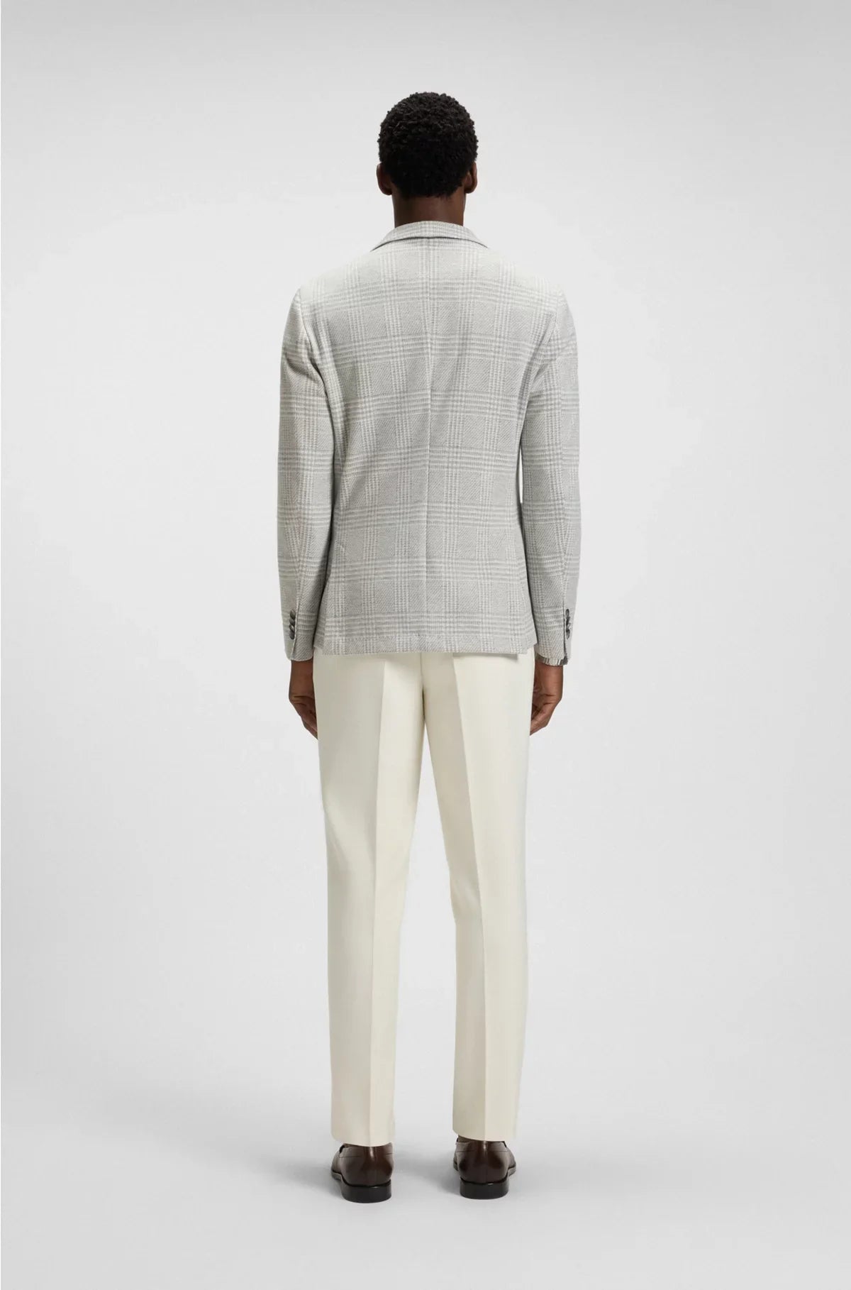 SLIM-FIT BLAZER IN CHECKED STRETCH FABRIC