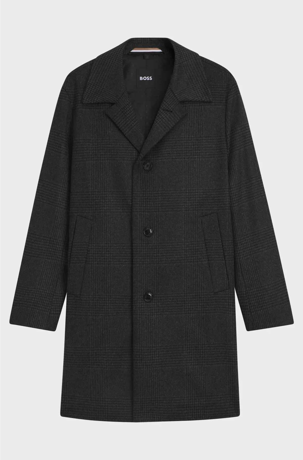 RELAXED-FIT COAT IN CHECKED WOOL AND CASHMERE