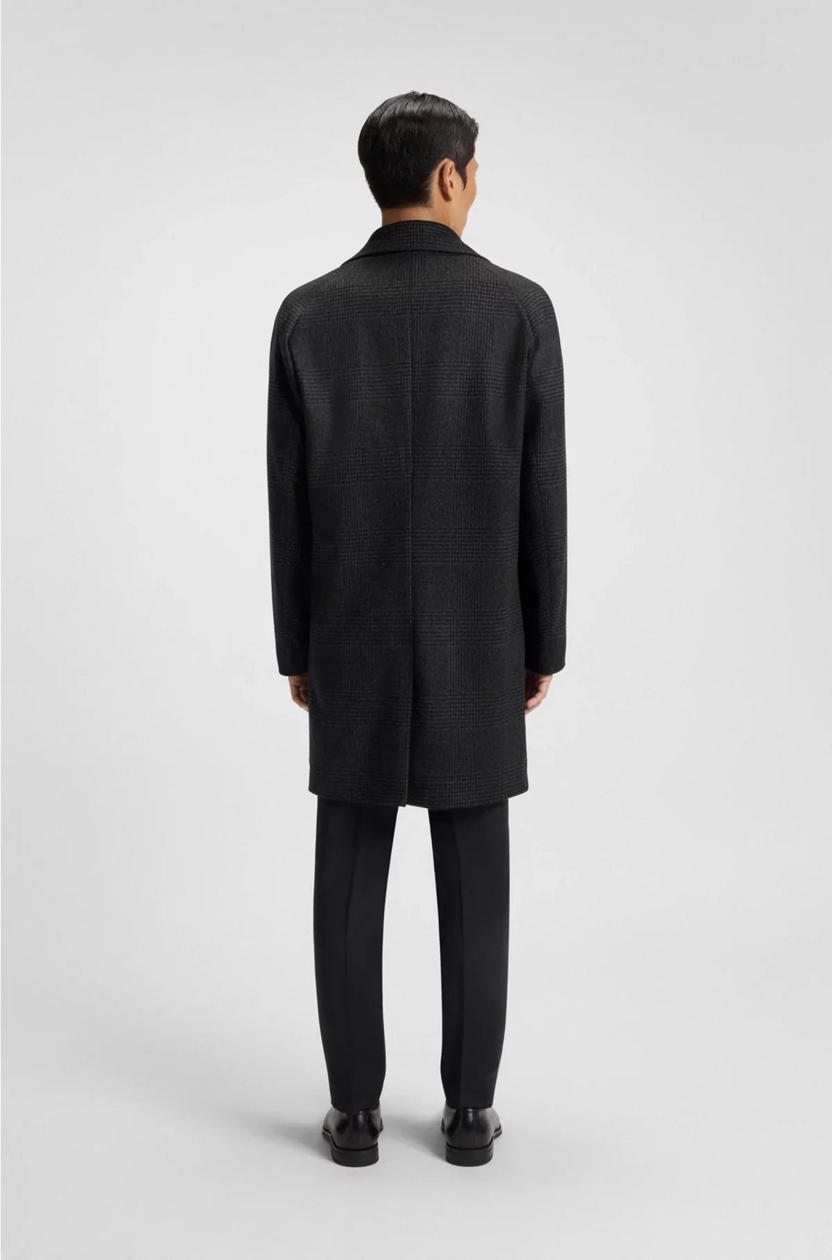 RELAXED-FIT COAT IN CHECKED WOOL AND CASHMERE