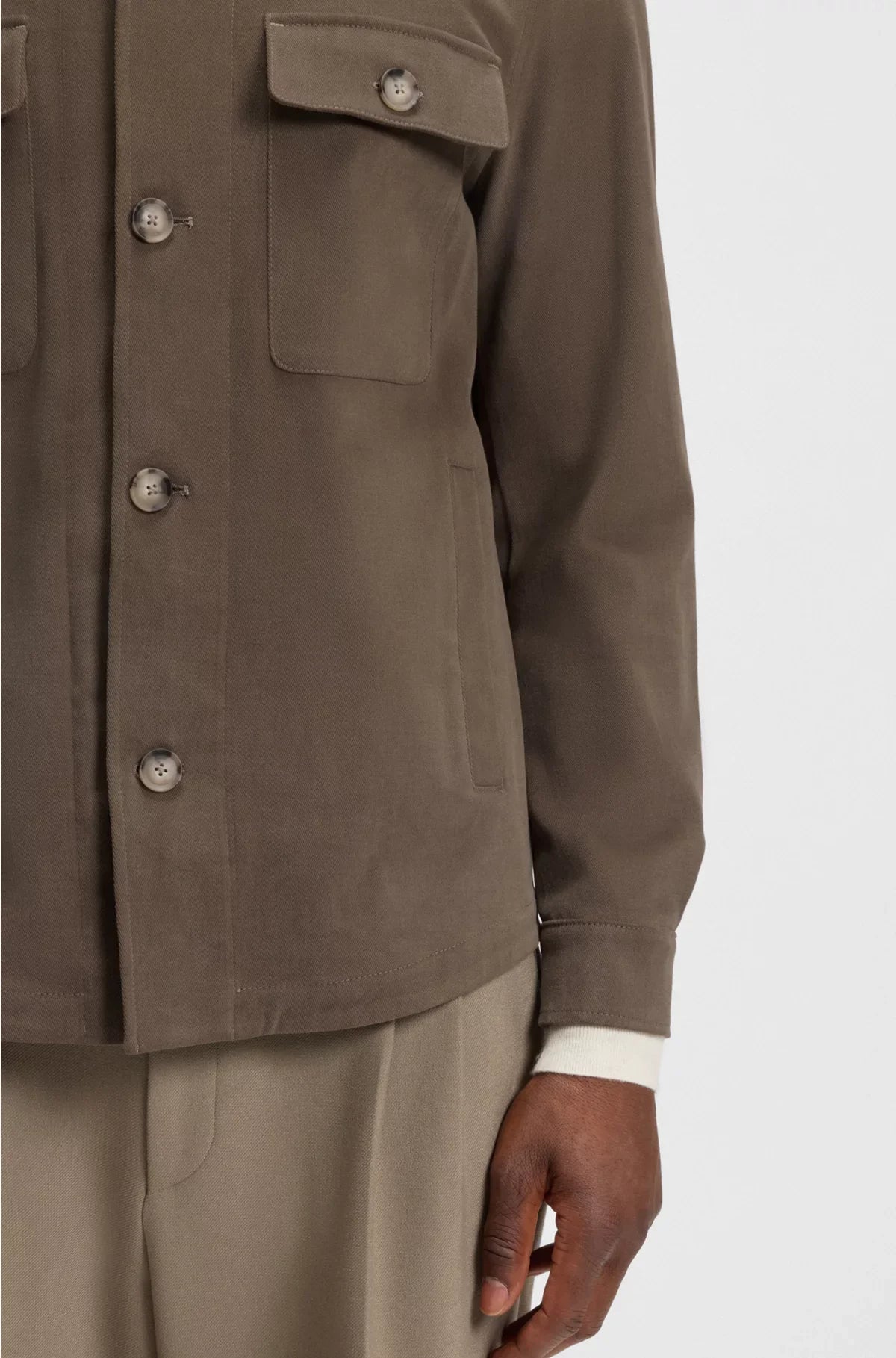RELAXED-FIT OVERSHIRT IN MERCERISED STRETCH COTTON