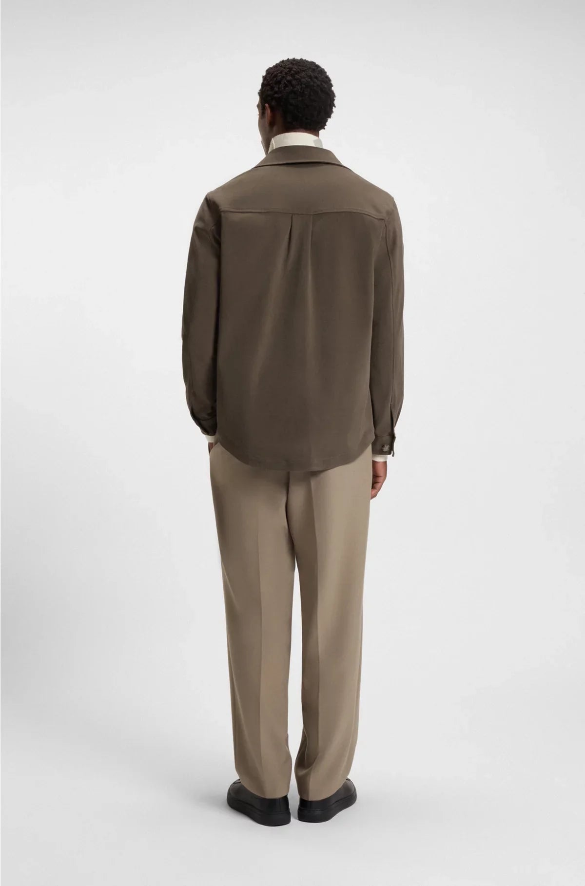 RELAXED-FIT OVERSHIRT IN MERCERISED STRETCH COTTON