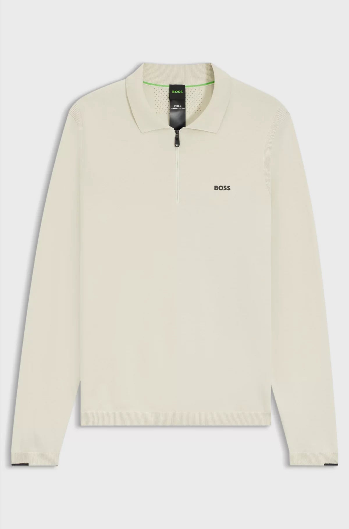 REGULAR-FIT COTTON SWEATER WITH POLO COLLAR