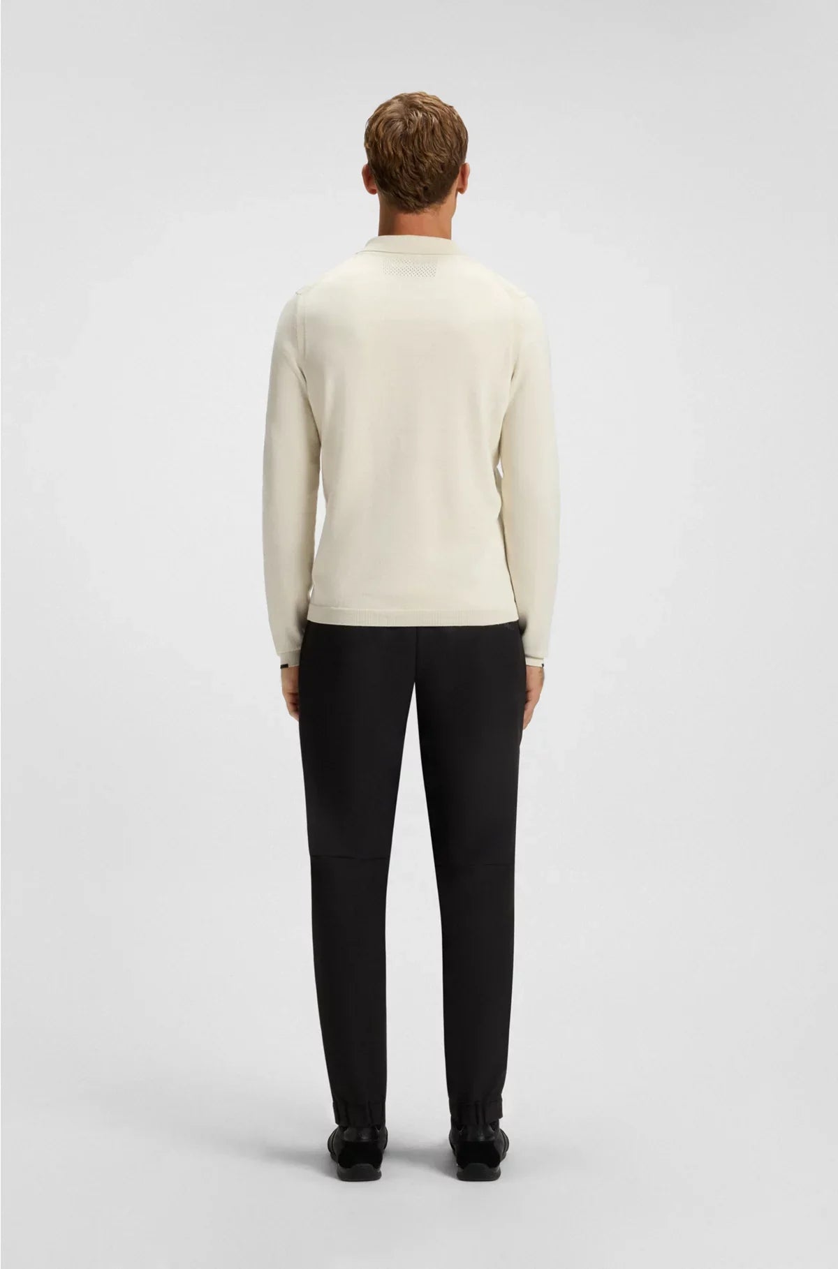REGULAR-FIT COTTON SWEATER WITH POLO COLLAR